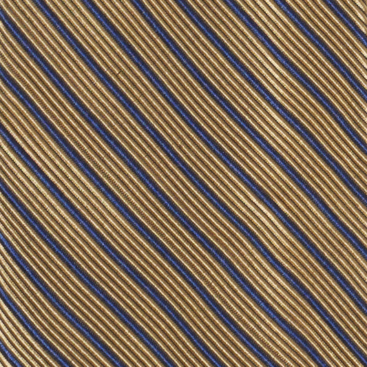 LUCIANO BARBERA Handmade Gold Striped Design Silk-Cotton Tie