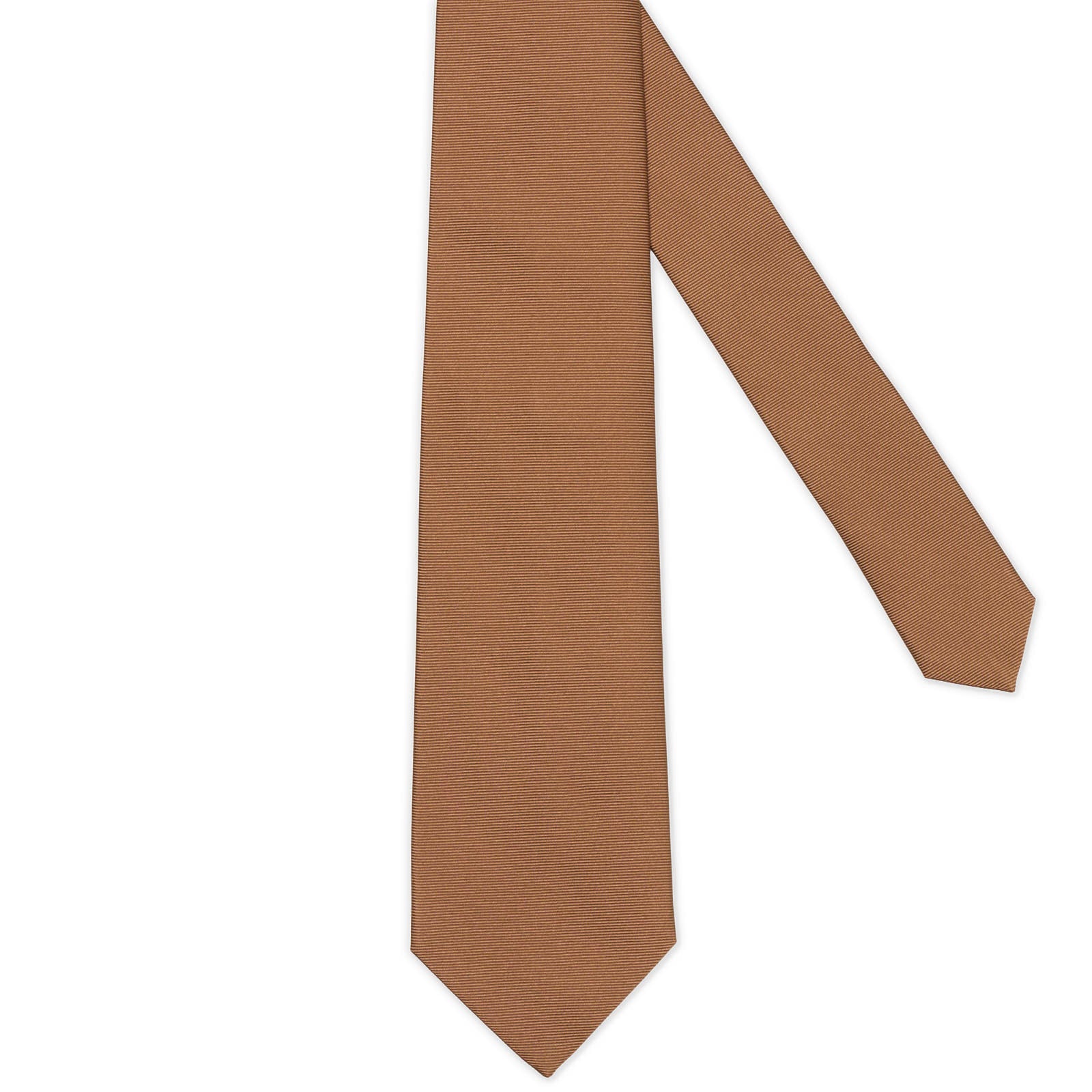 LUIGI BORELLI Satin Brown Horizontal Striped Silk Tie NEW