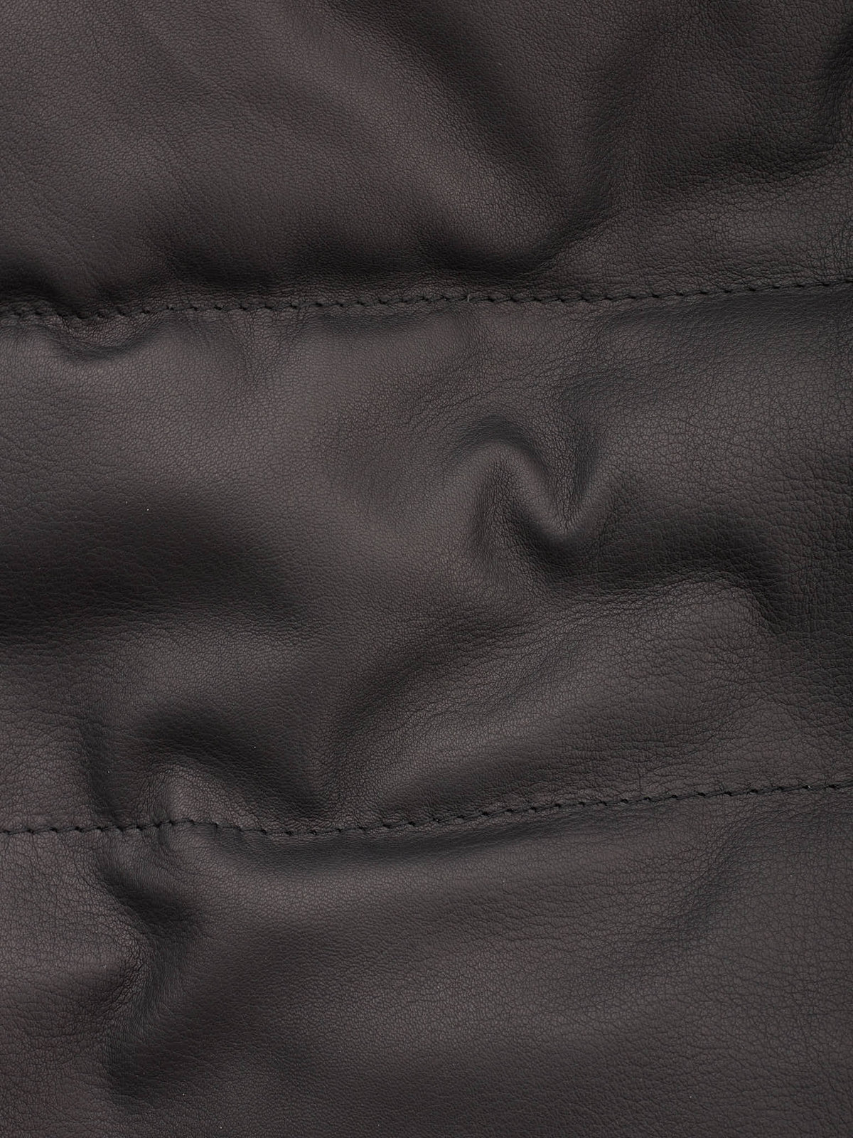 LUIGI BORRELLI Brown Leather Goose Down Vest XL