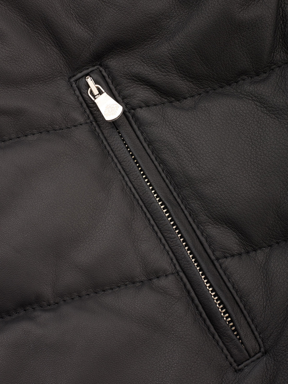 LUIGI BORRELLI Brown Leather Goose Down Vest XL