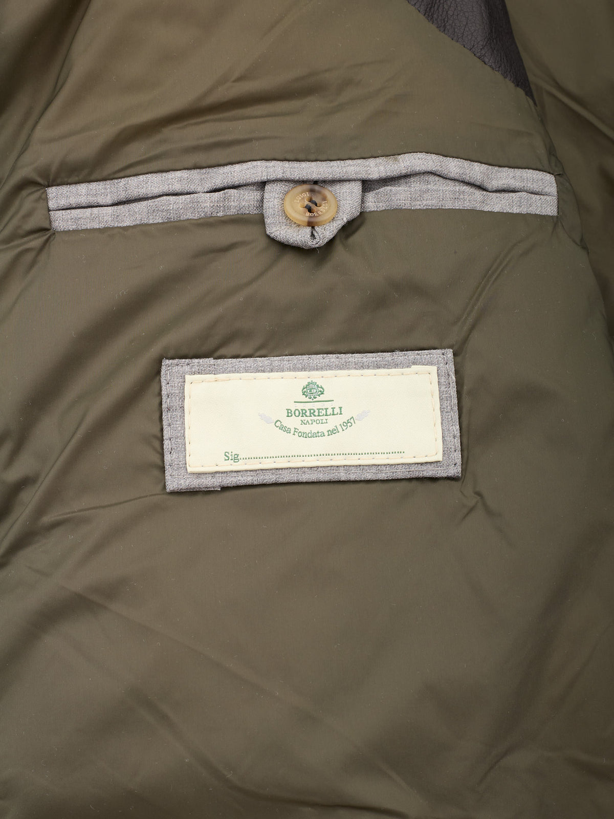 LUIGI BORRELLI Brown Leather Goose Down Vest XL