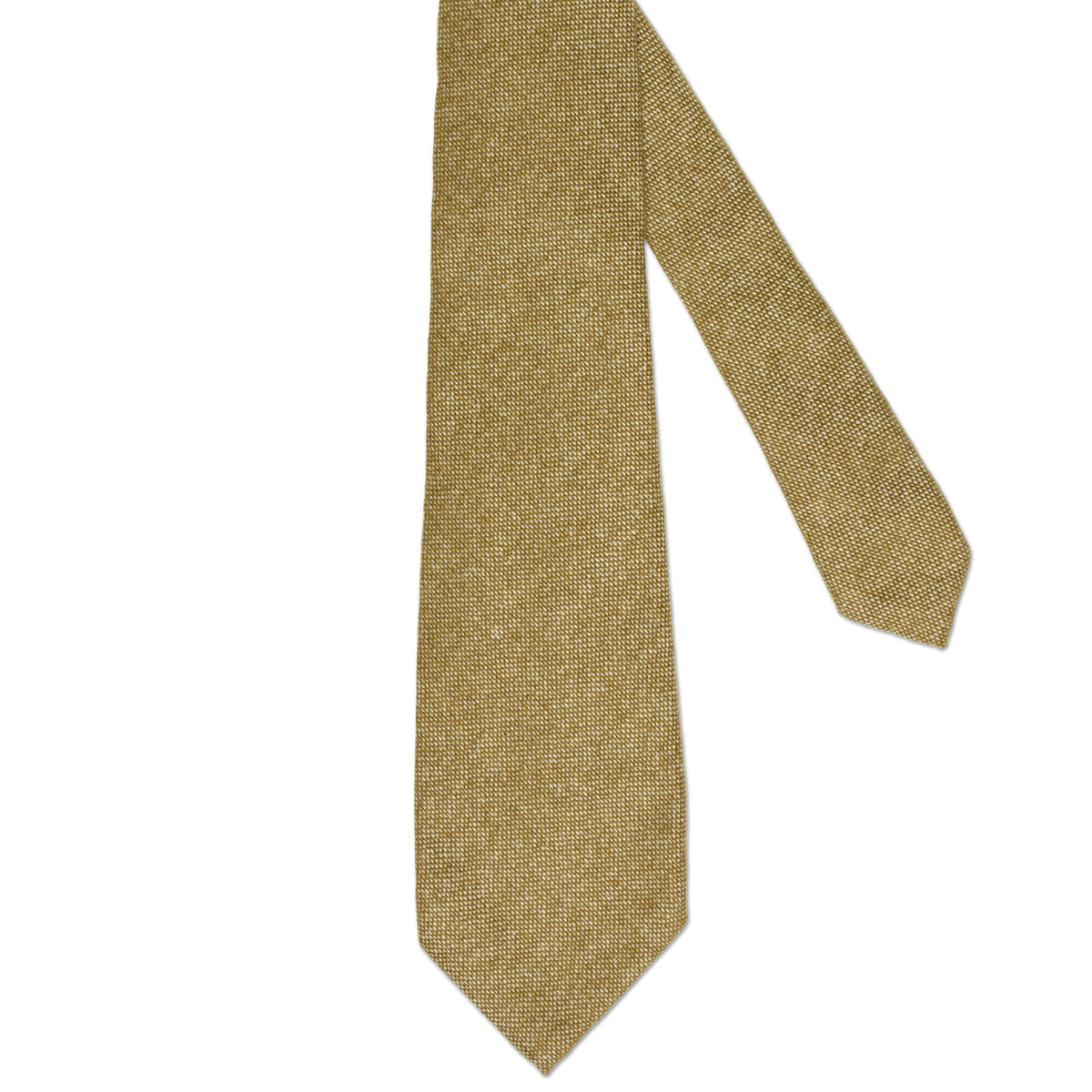 LUIGI BORRELLI Napoli Handmade Olive Cashmere Seven Fold Tie