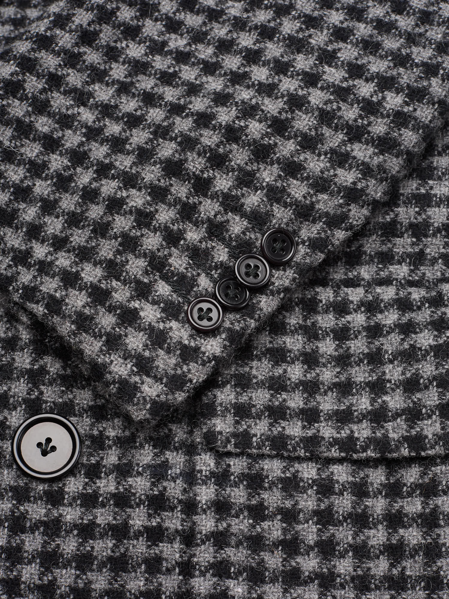 LUIGI BORRELLI Napoli "Roma" Gray Houndstooth Wool-Cotton Overcoat NEW