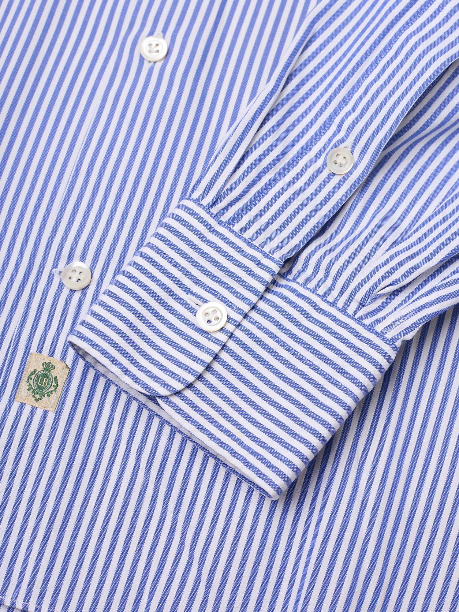LUIGI BORRELLI "Luxury Vintage" Blue Striped Cotton Dress Shirt