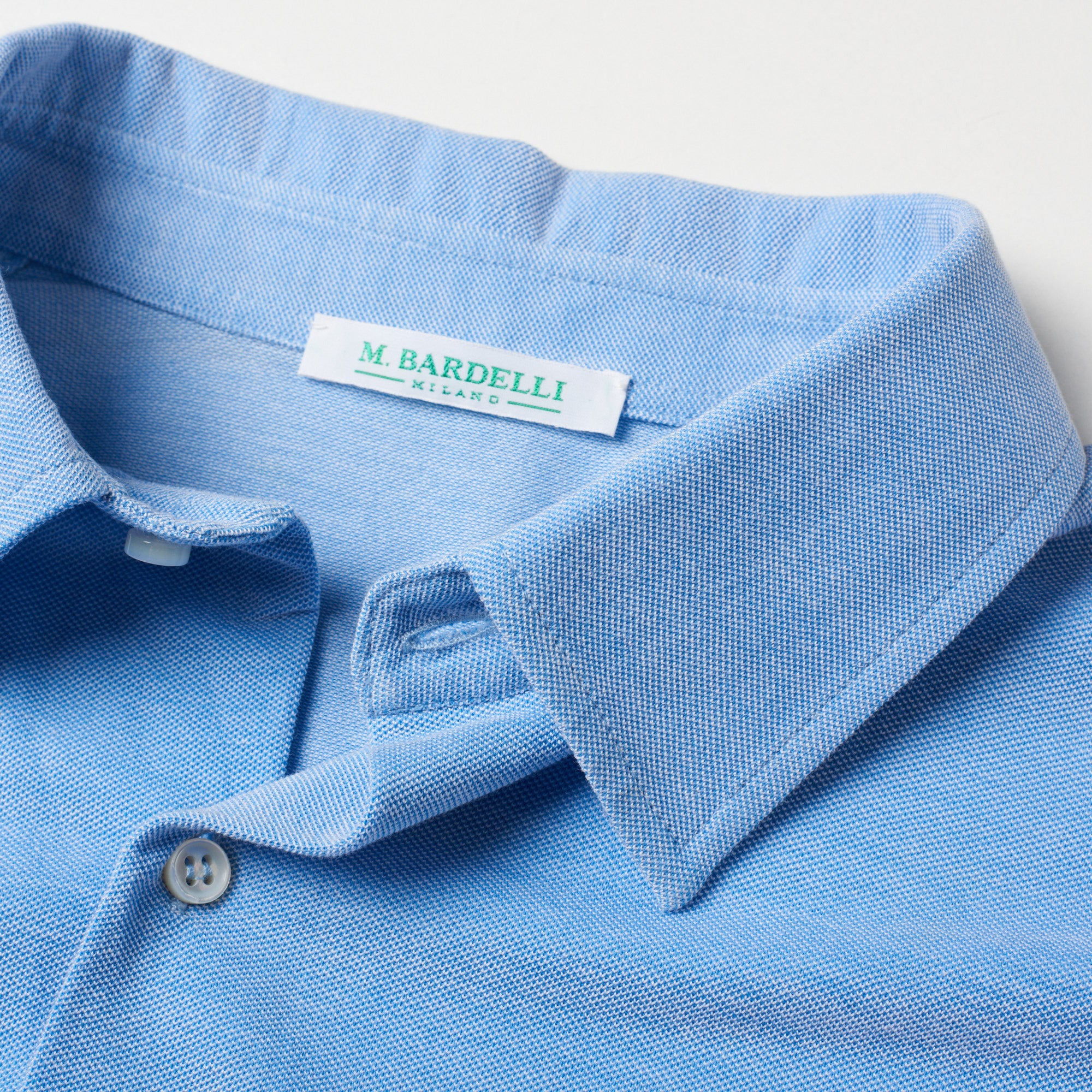 M.BARDELLI Milano Light Blue Oxford Cotton 1 Pocket Casual Shirt Size L M.BARDELLI