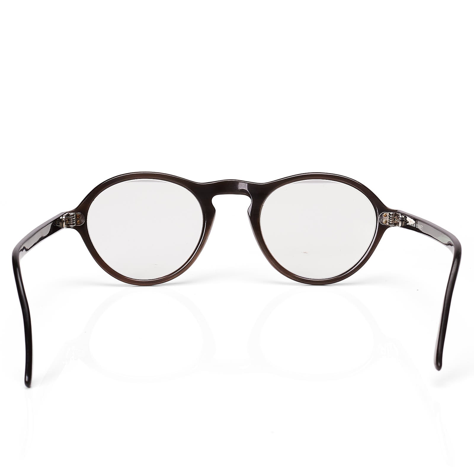 MAISON BONNET Gray Horn Full Frame Round Eyeglasses With Case MAISON BONNET