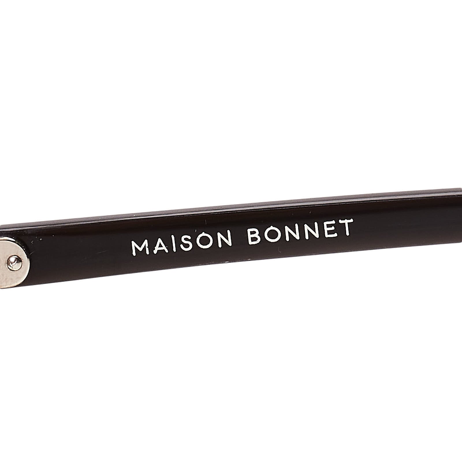 MAISON BONNET Gray Horn Full Frame Round Eyeglasses With Case MAISON BONNET