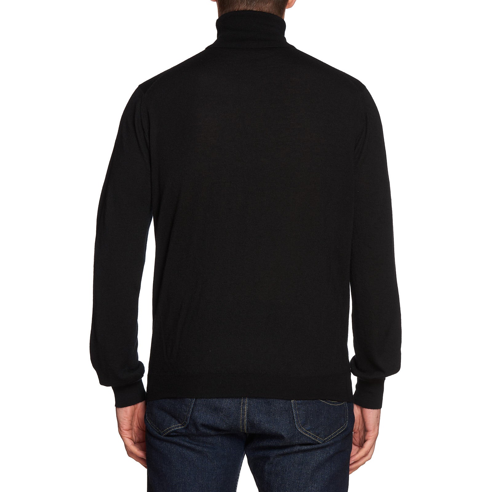 MALO Black Cashmere Ribbed Turtleneck Sweater EU 54 US XL MALO