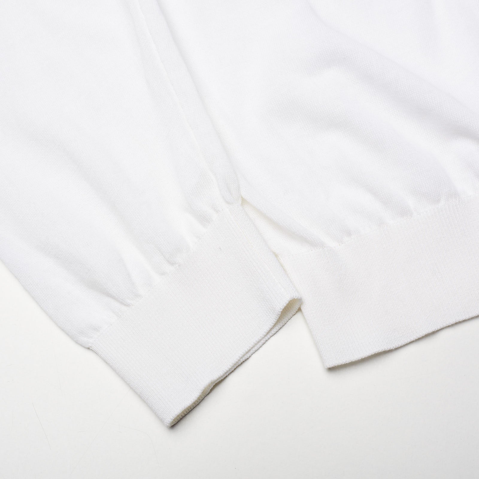 MALO "Makó" Cotton White Semi-Crepe Ribbed Crewneck Sweater EU 54 NEW US L MALO