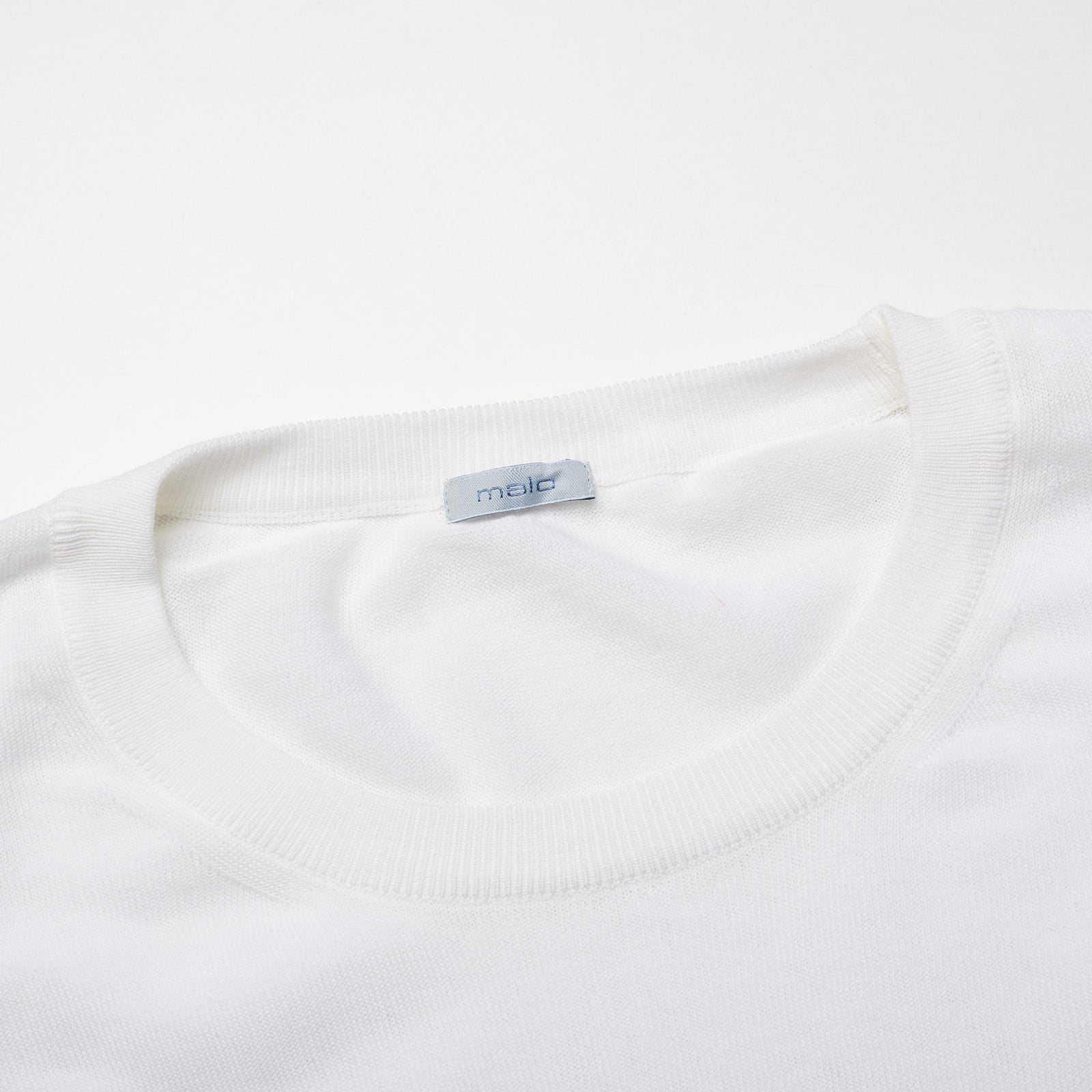 MALO White Cotton Knit Long Sleeve Crewneck T-Shirt EU 54 NEW US L MALO