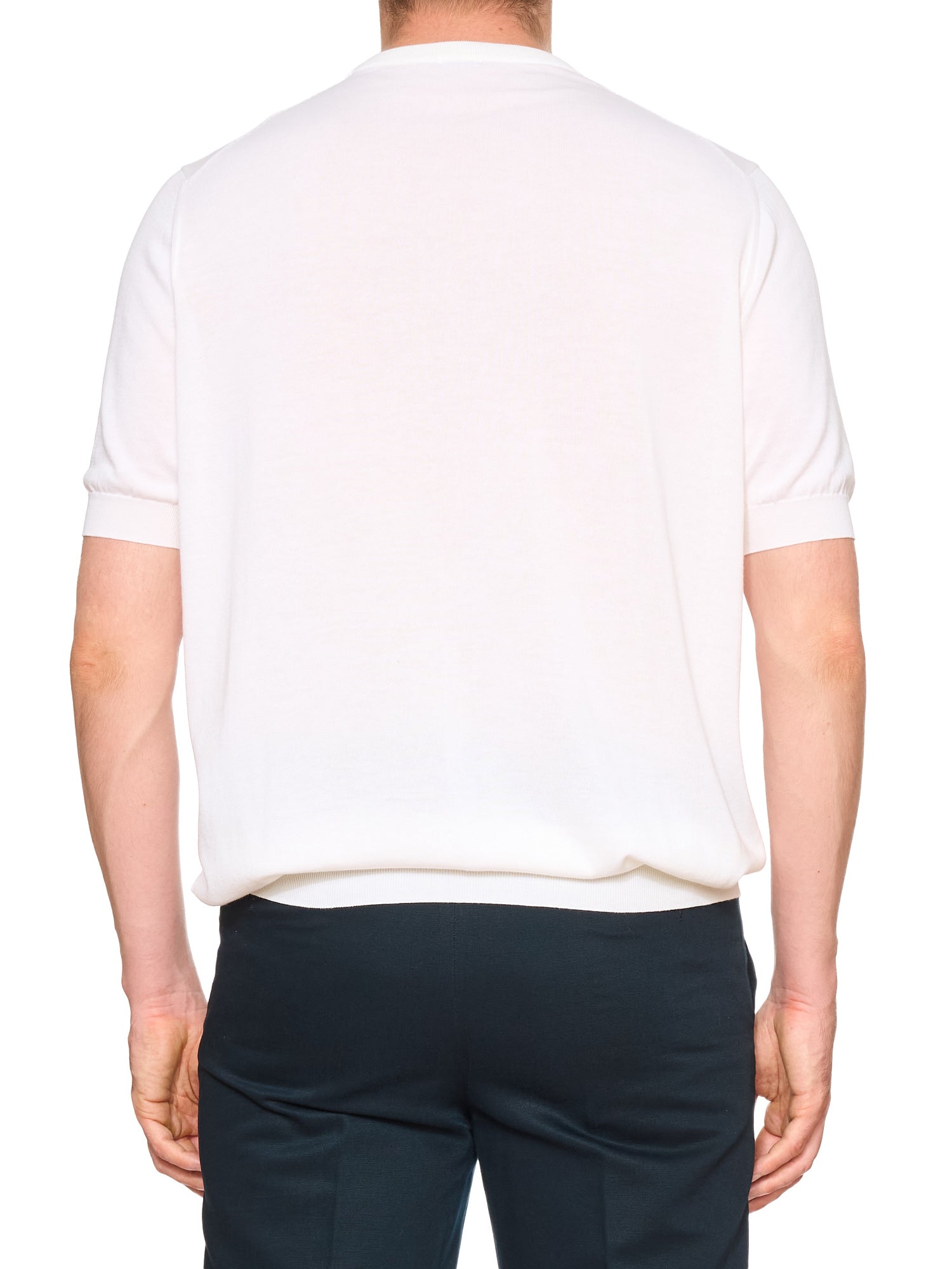 MALO White Cotton Jersey Short Sleeve T-Shirt Size L Slim Fit