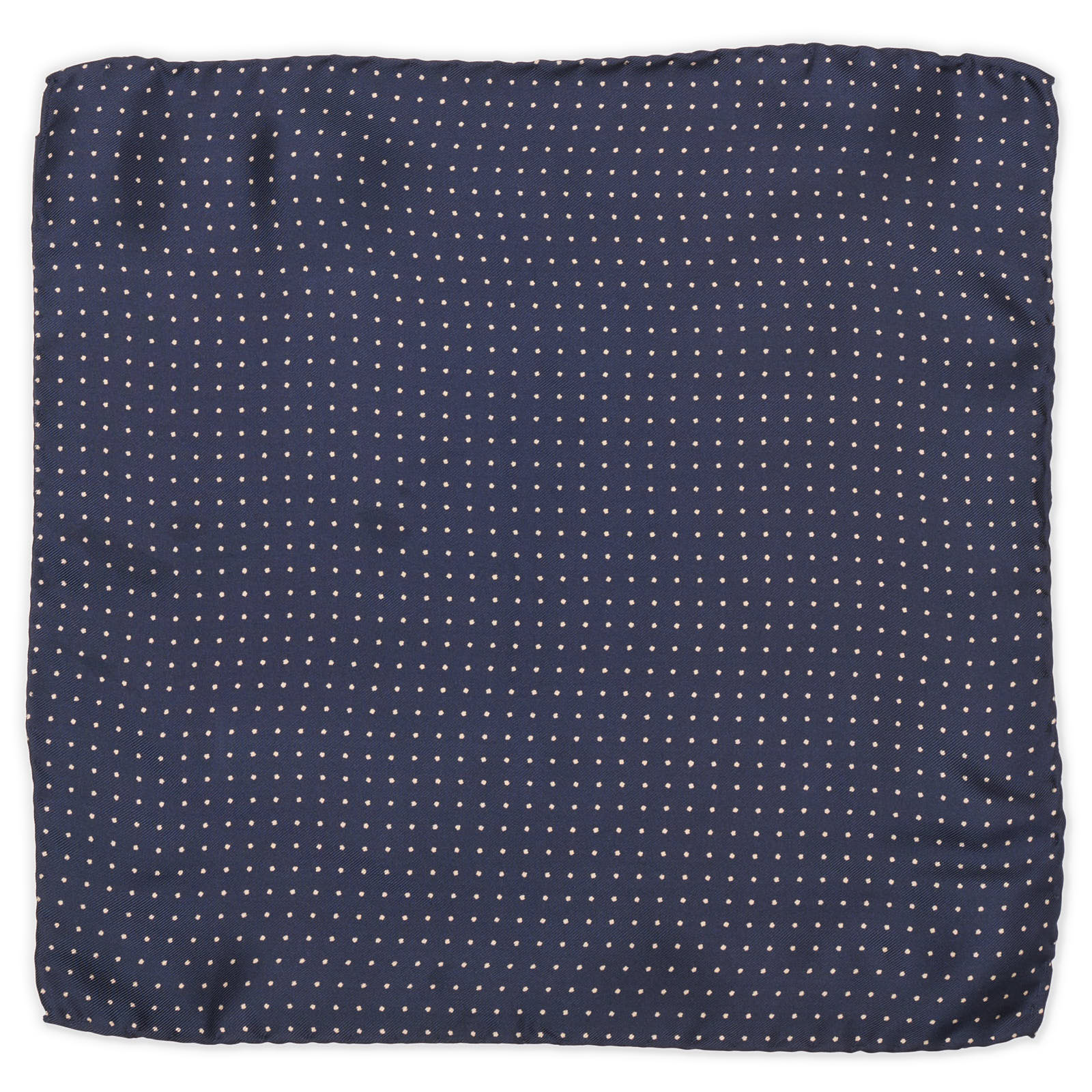 MARTINI RACING Handmade Blue Dot Silk Pocket Square NEW 26cm x 26cm