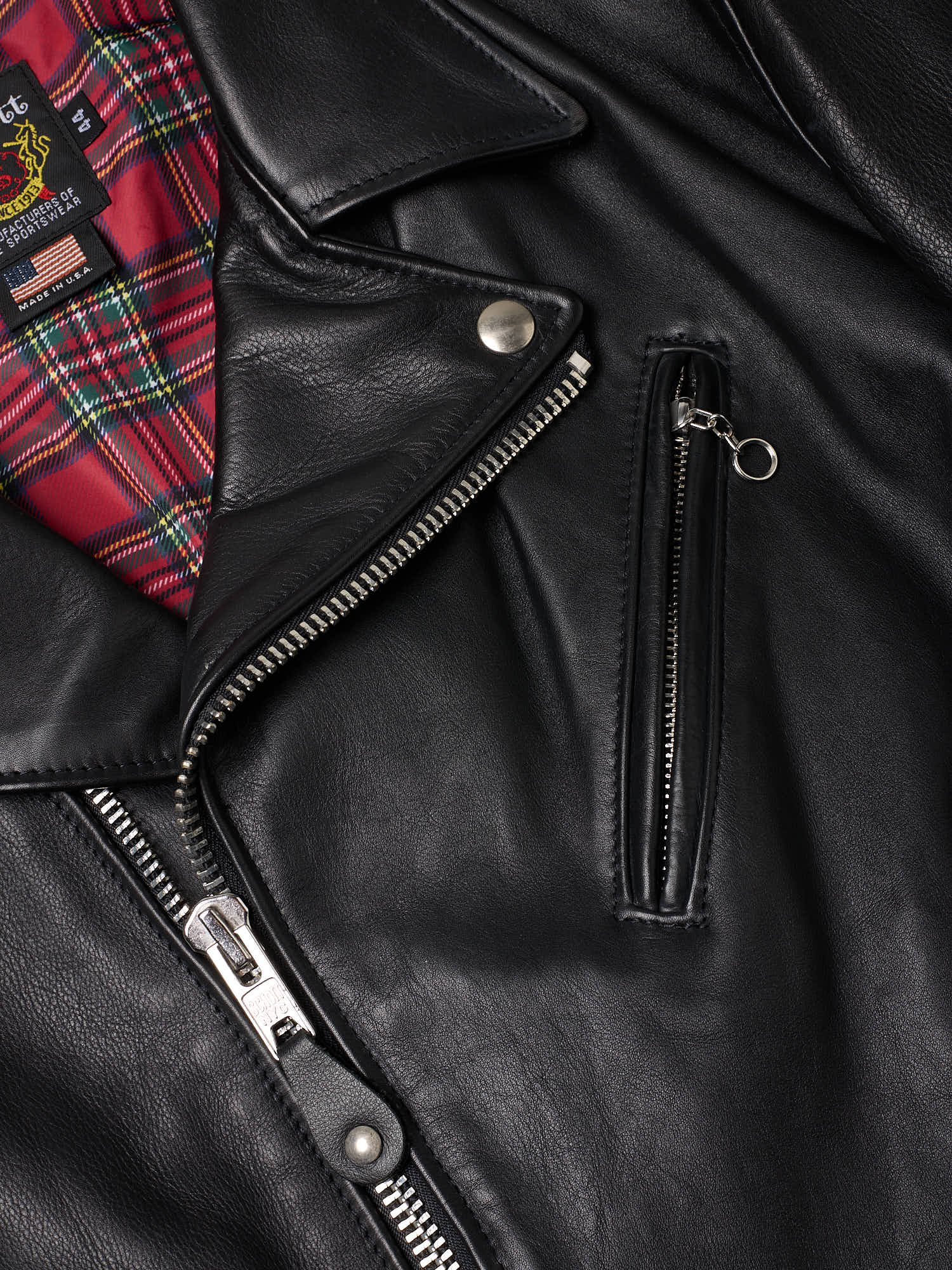 MASTERMIND Japan x SCHOTT Black Leather "One Star" 613 Perfecto Jacket