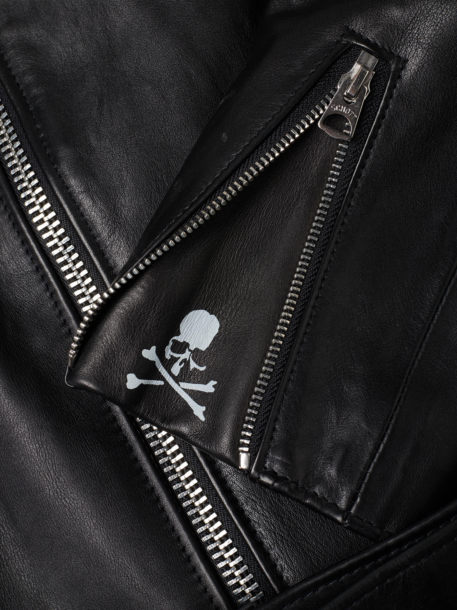 MASTERMIND Japan x SCHOTT Black Leather "One Star" 613 Perfecto Jacket