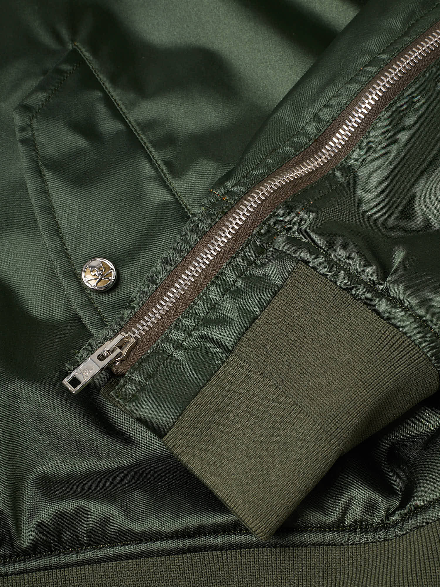 MASTERMIND WORLD Green Patch Skull MA-1 Bomber Jacket