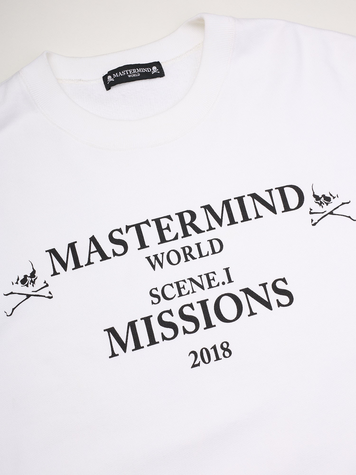 MASTERMIND WORLD Scene.I Missions White Crewneck Sweater
