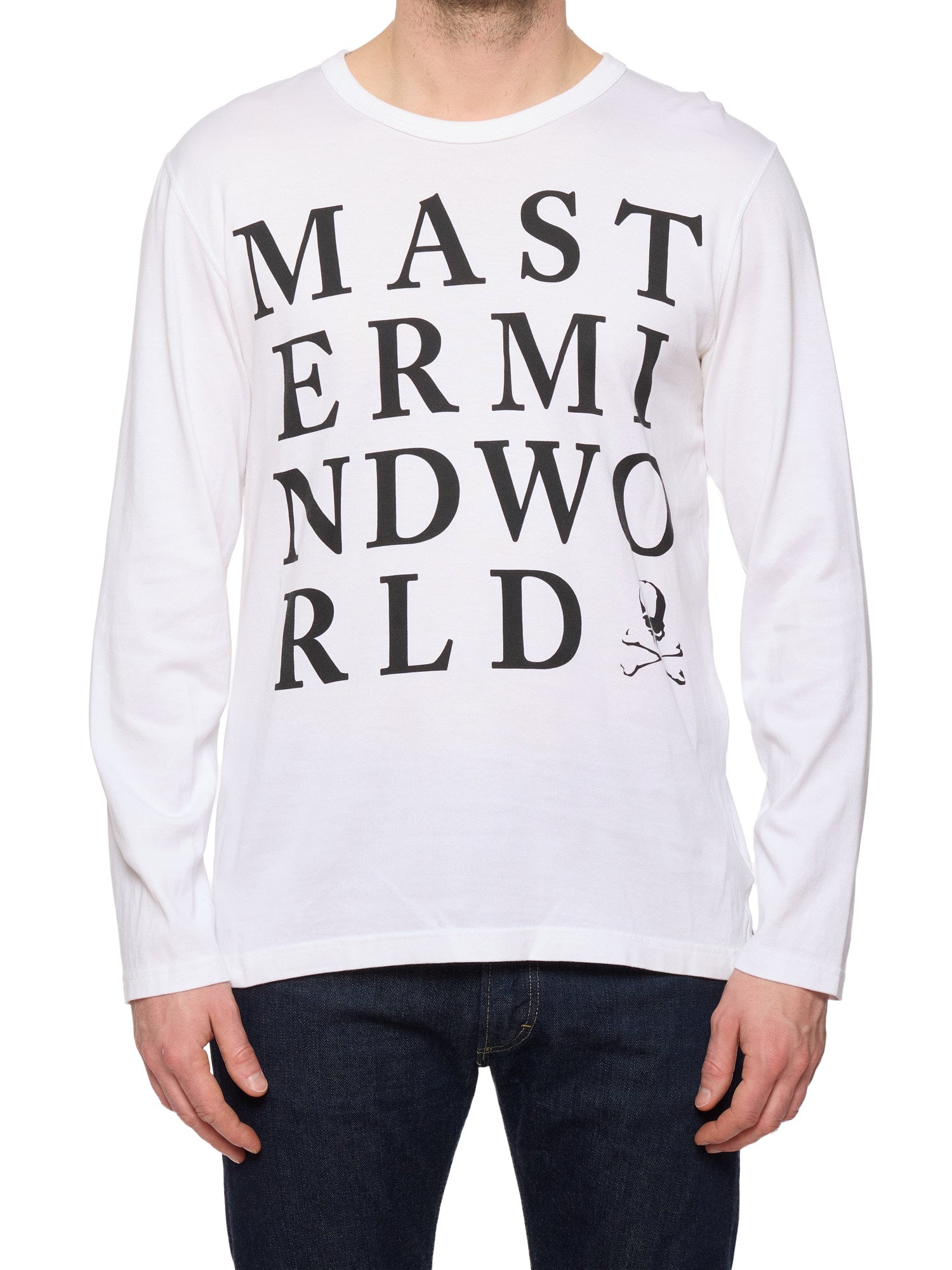 MASTERMIND WORLD White Cotton Logo Print Long Sleeve T-shirt