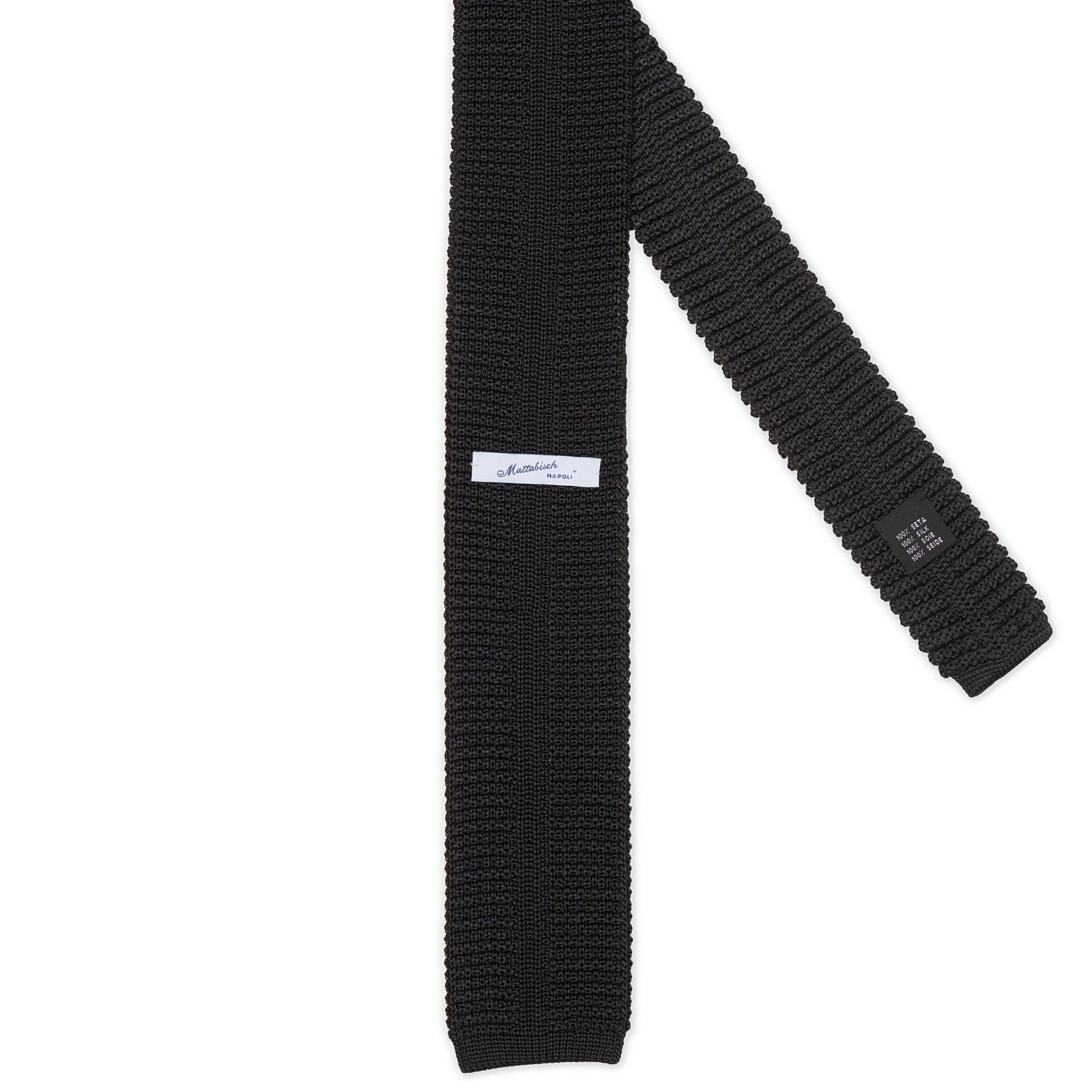 MATTABISCH Black Silk Knit Tie NEW
