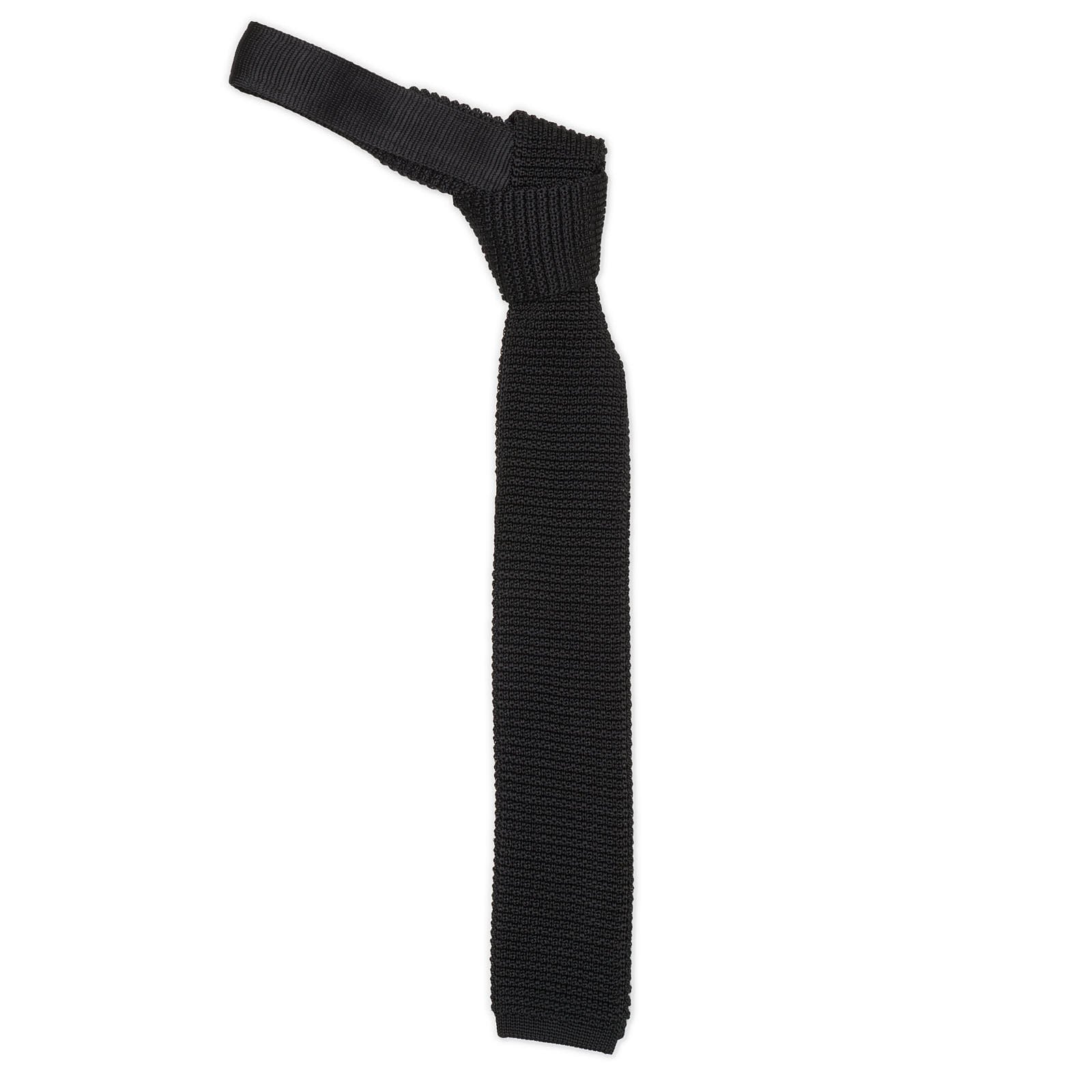 MATTABISCH Black Silk Knit Tie NEW