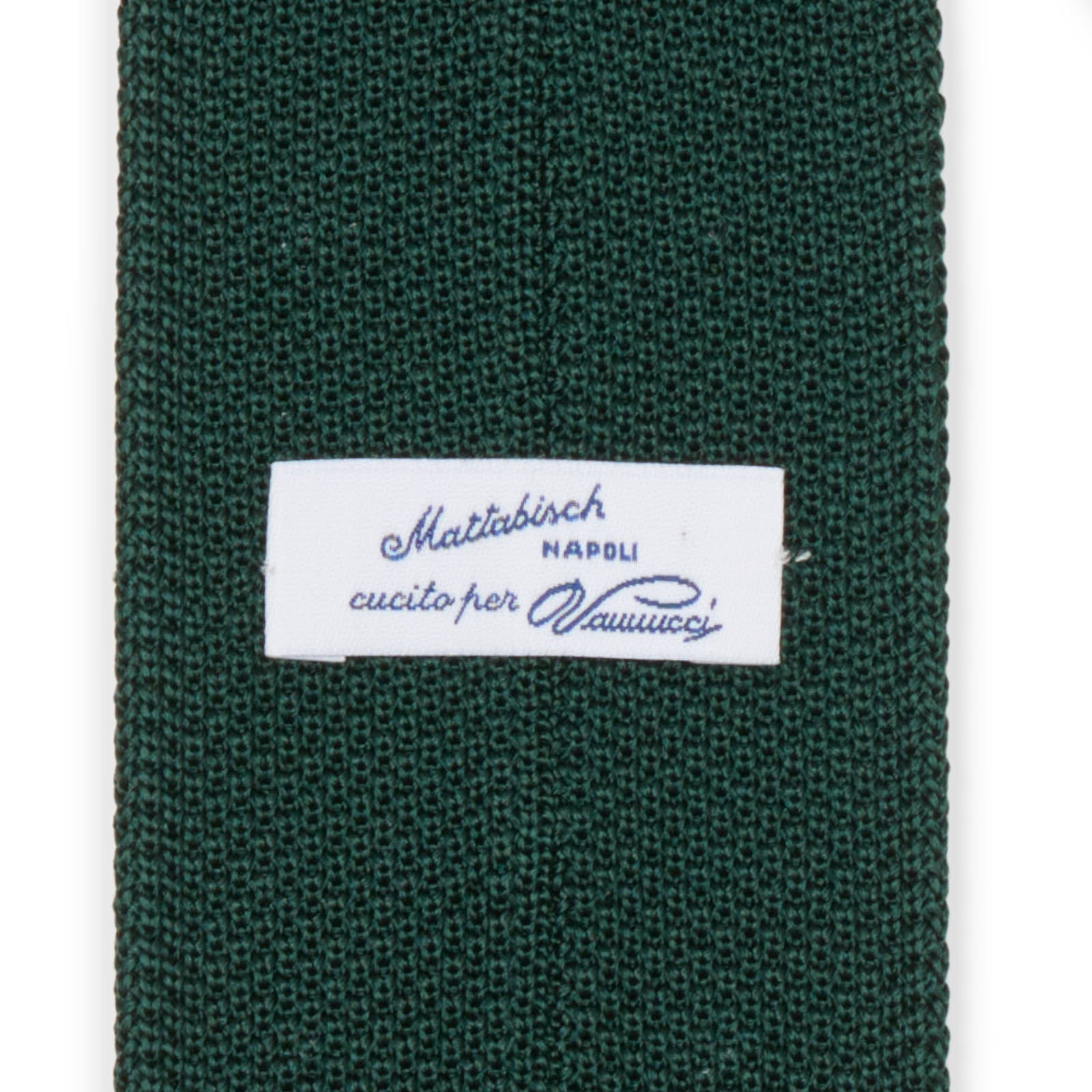 MATTABISCH FOR VANNUCCI Dark Green Dotted Silk Knit Tie NEW
