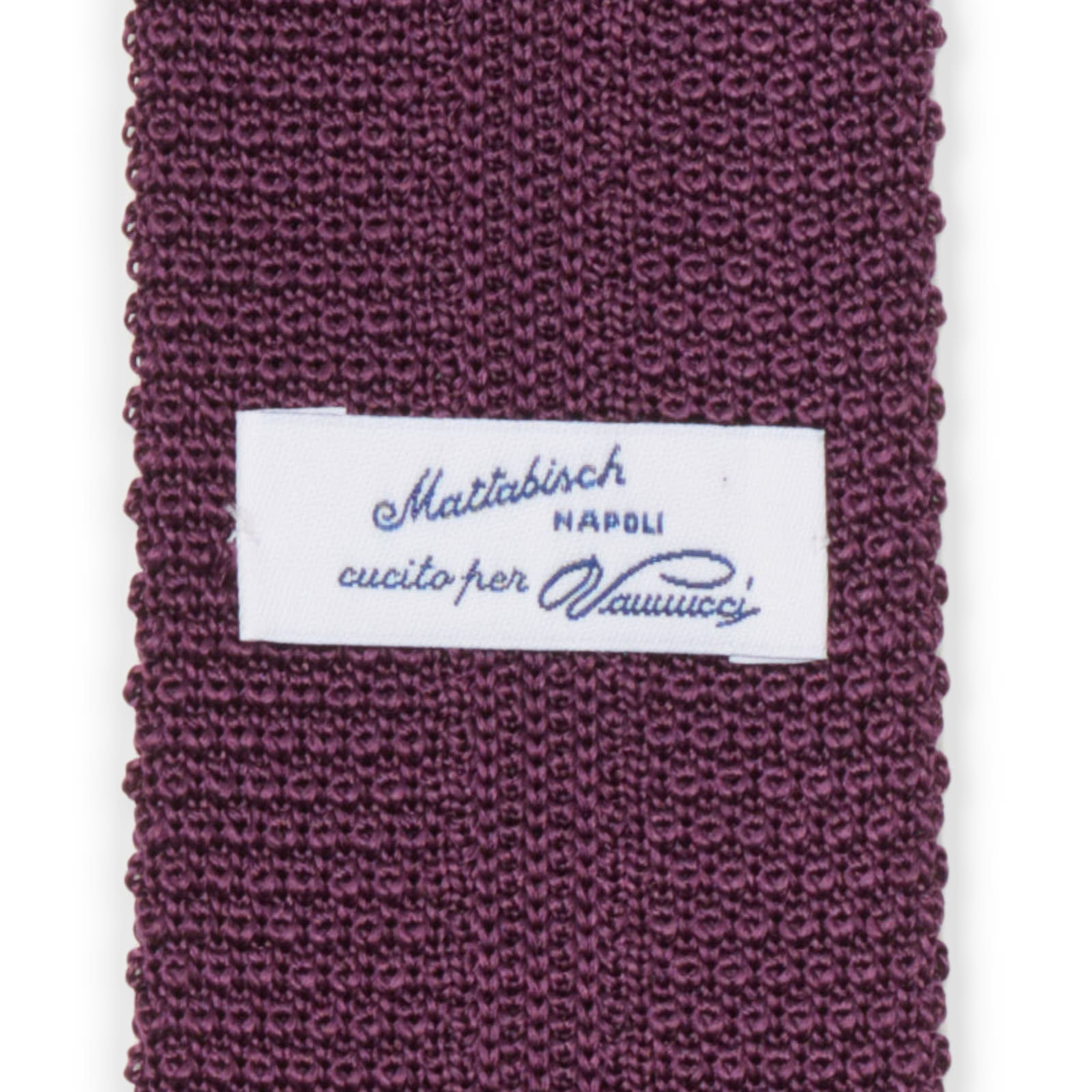 MATTABISCH FOR VANNUCCI Dark Purple Silk Knit Tie NEW