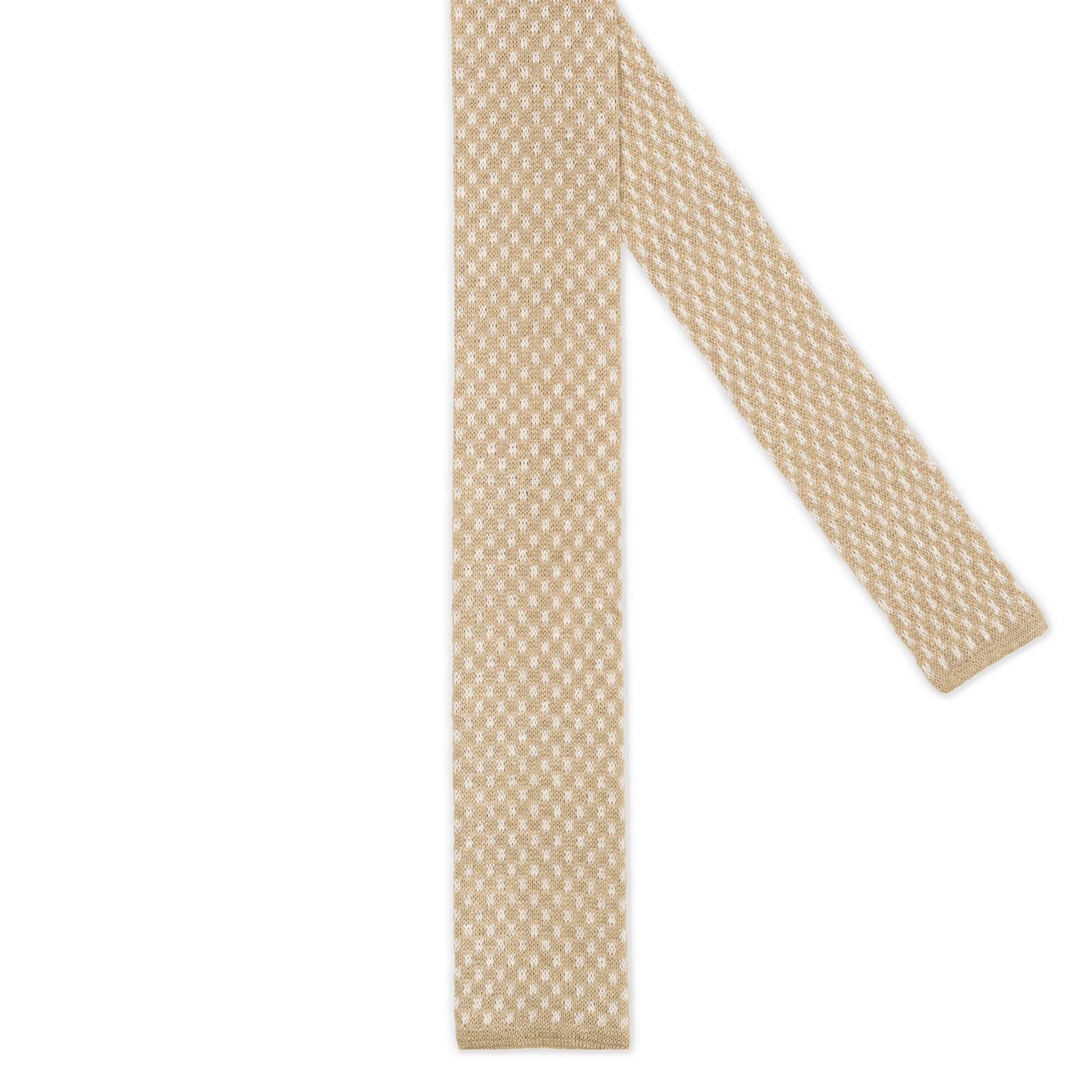 MATTABISCH FOR VANNUCCI Tan Dotted Linen Knit Tie NEW