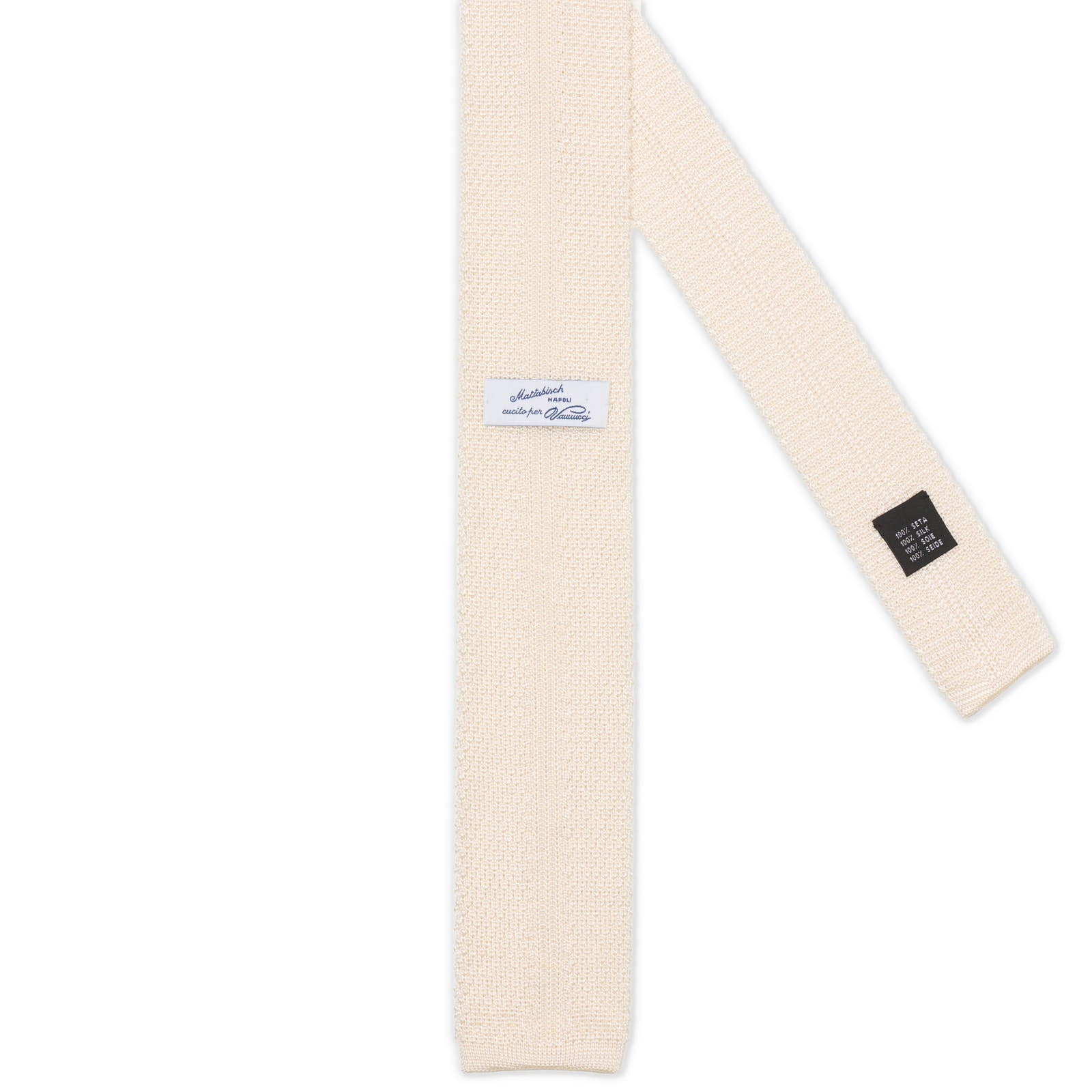 MATTABISCH FOR VANNUCI White Silk Knit Tie NEW