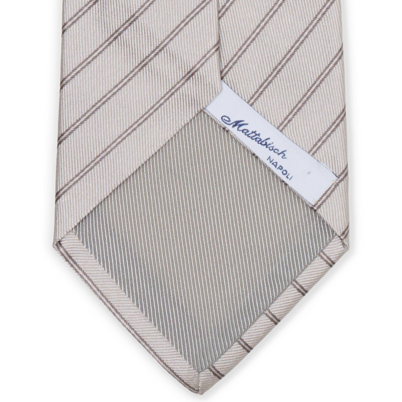 MATTABISCH Gray Diagonal Striped Silk Tie NEW