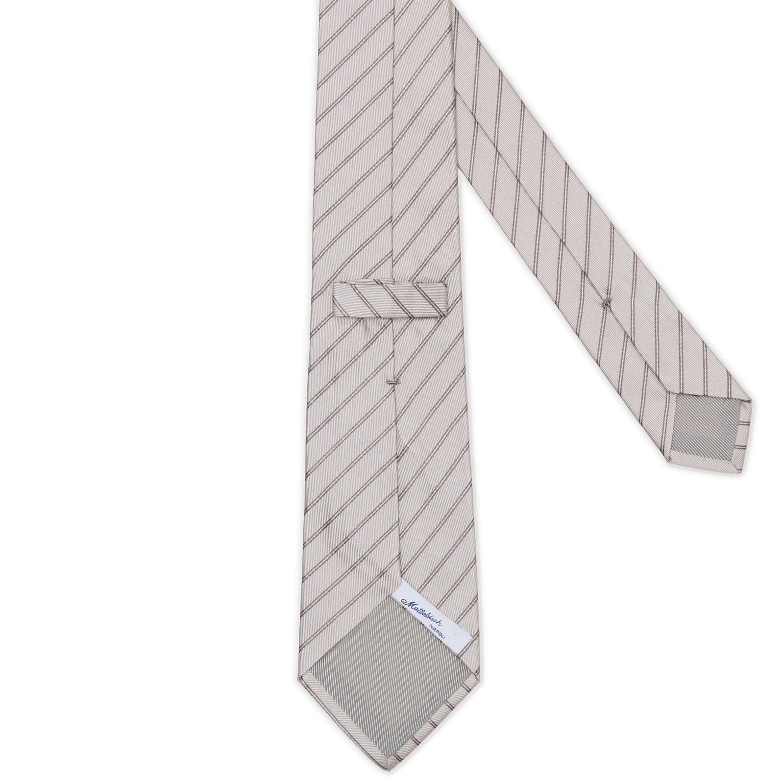 MATTABISCH Gray Diagonal Striped Silk Tie NEW