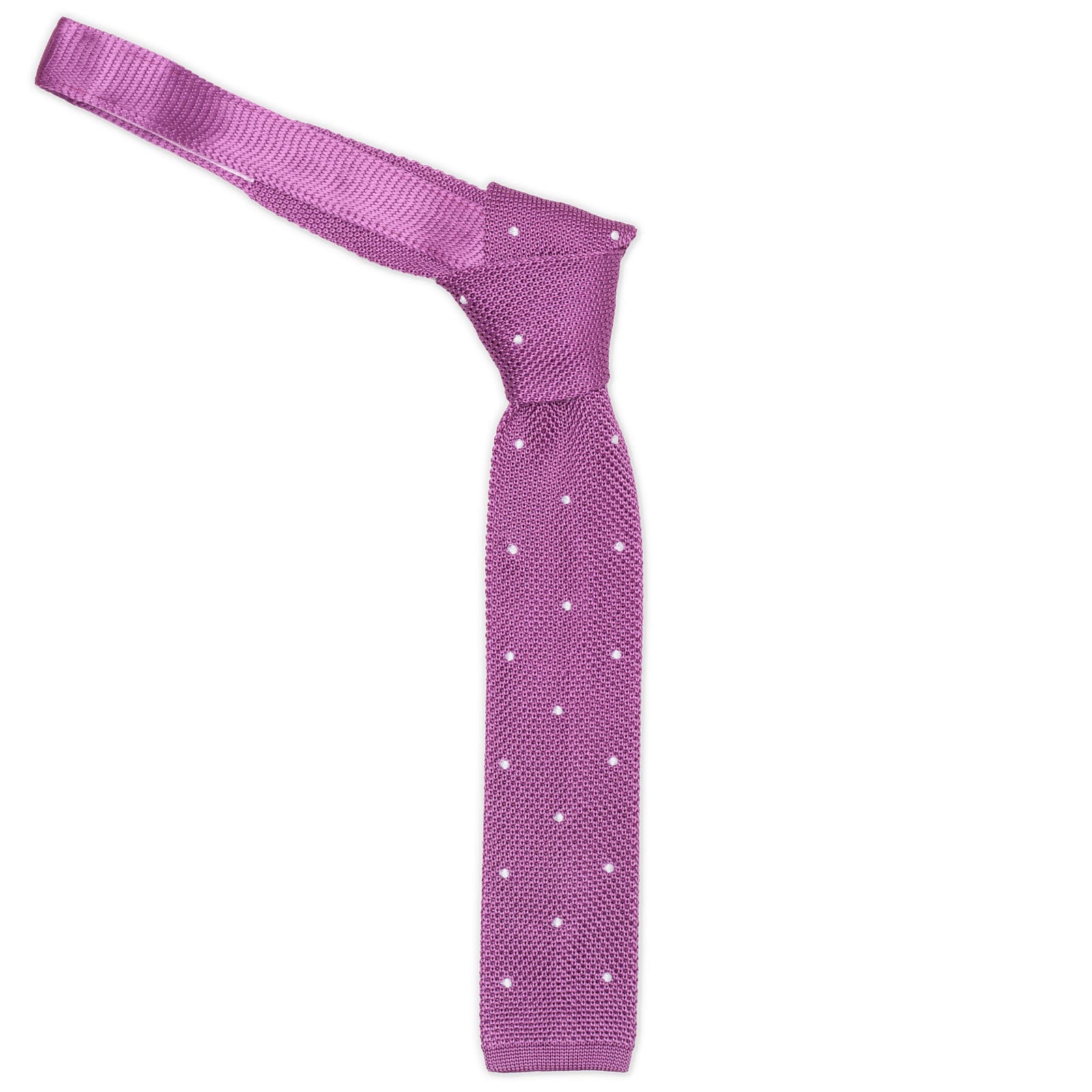 MATTABISCH Purple Dotted Silk Knit Tie NEW
