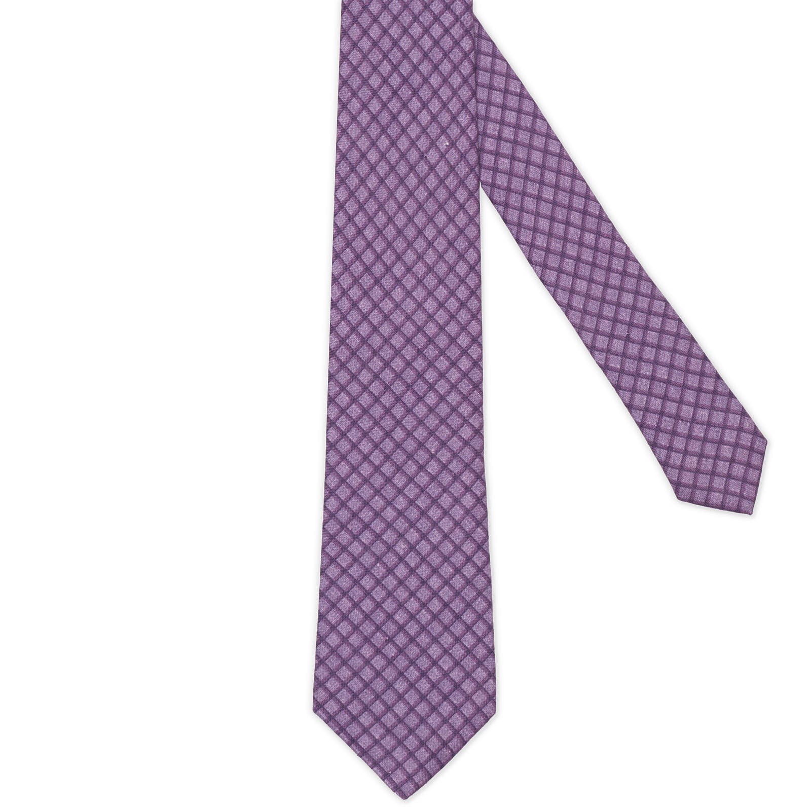 MATTABISCH Purple Plaid Linen Tie NEW