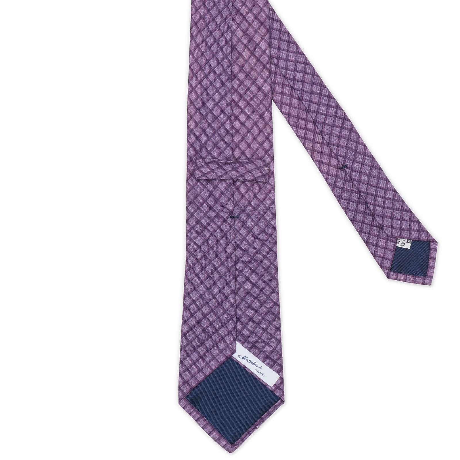 MATTABISCH Purple Plaid Linen Tie NEW