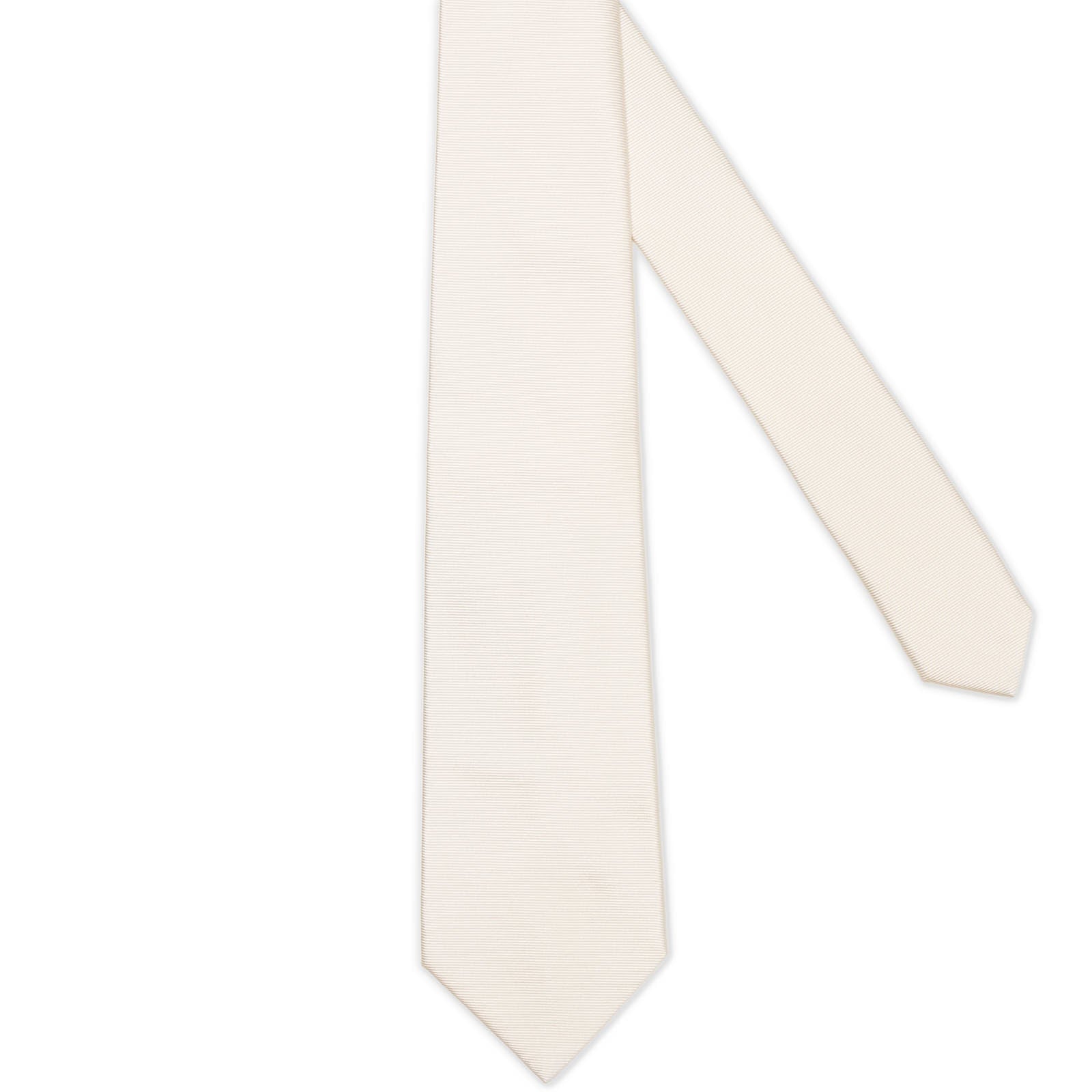 MATTABISCH White Horizontal Striped Silk Tie NEW