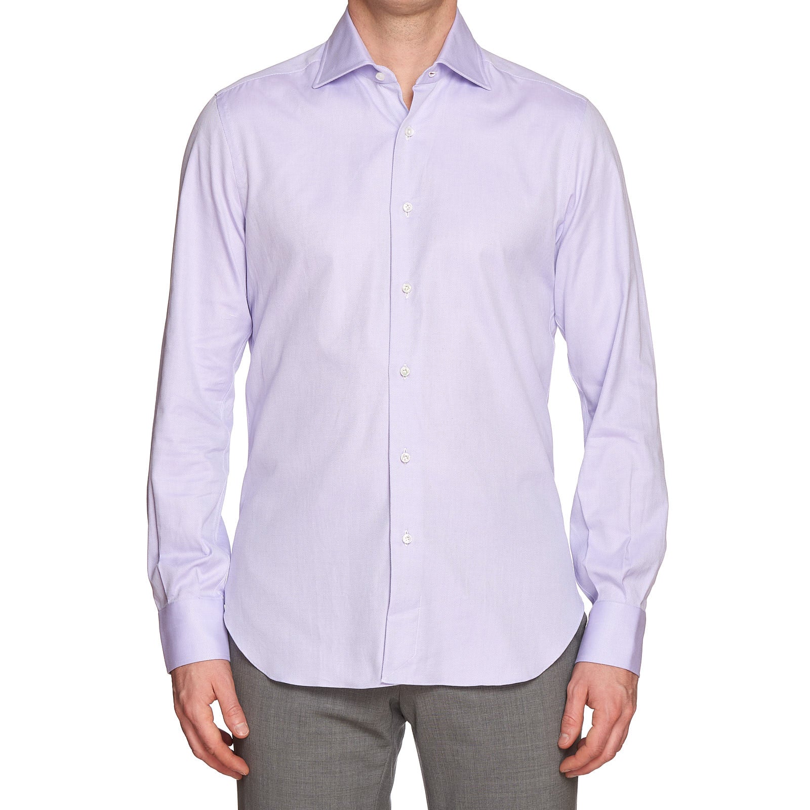 MATTABISCH by Kiton Handmade Purple Dobby Cotton Dress Shirt 39 NEW 15.5 Slim Fit MATTABISCH