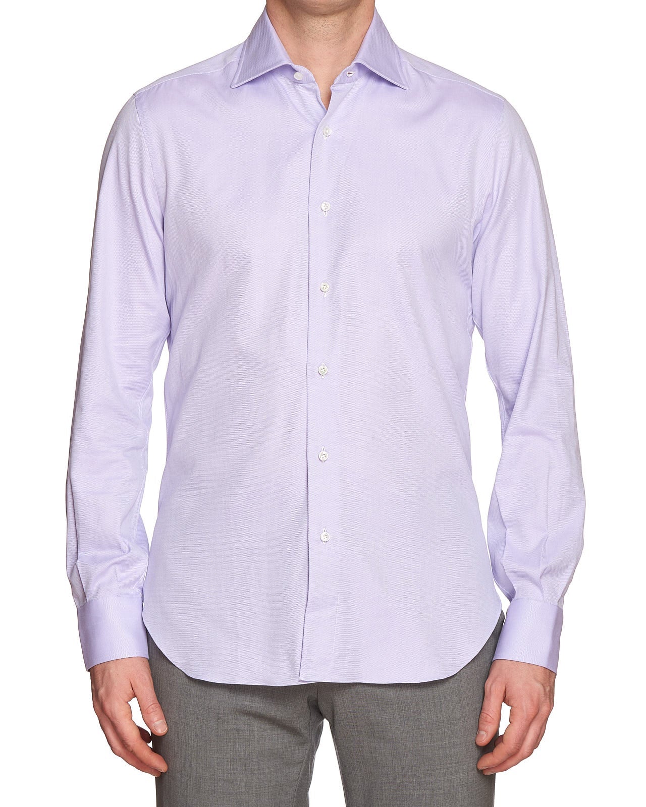 MATTABISCH by Kiton Handmade Purple Dobby Cotton Dress Shirt 39 NEW 15.5 Slim Fit MATTABISCH