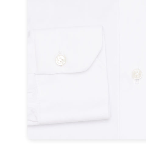 MATTABISCH by Kiton Handmade Solid White Dress Shirt 39 NEW 15.5 Skinny Fit