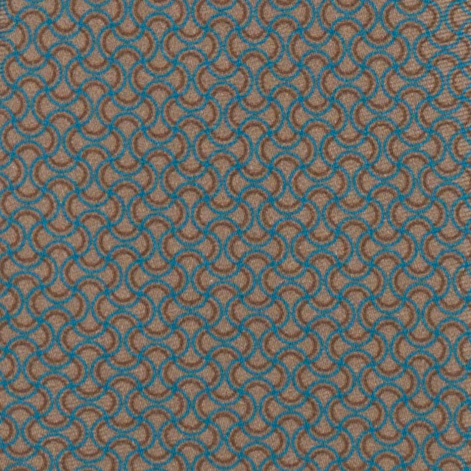 MATTABISCH of for VANNUCCI Brown and Blue Geometric Silk Tie NEW
