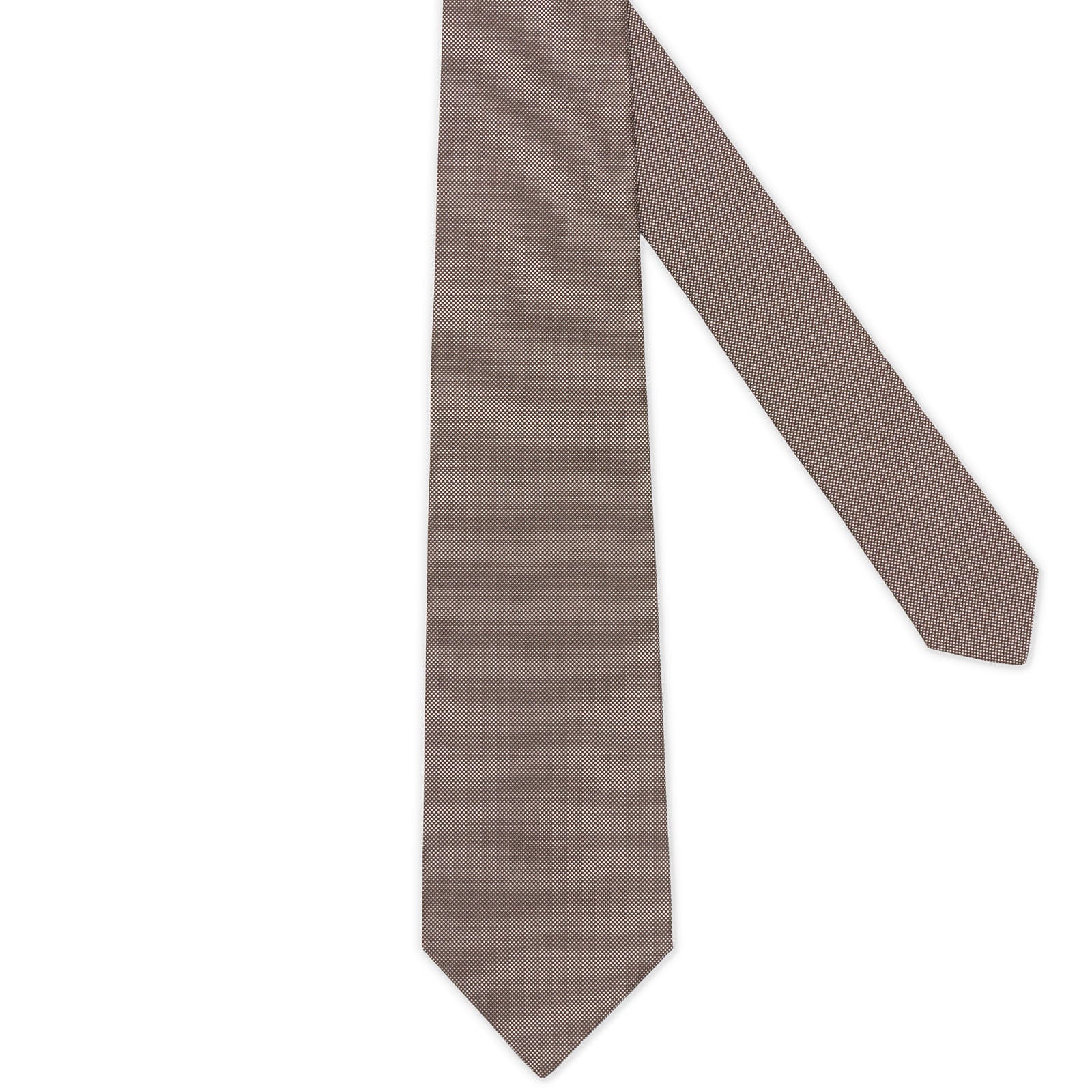 MATTABISCH of for VANNUCCI Brown and Gray Micro Seven Fold Silk Tie NEW