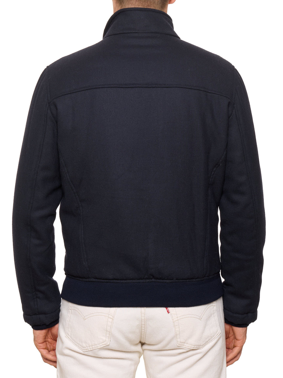 MAURO BLASI Napoli Navy Blue Wool Bomber Jacket M NEW 50