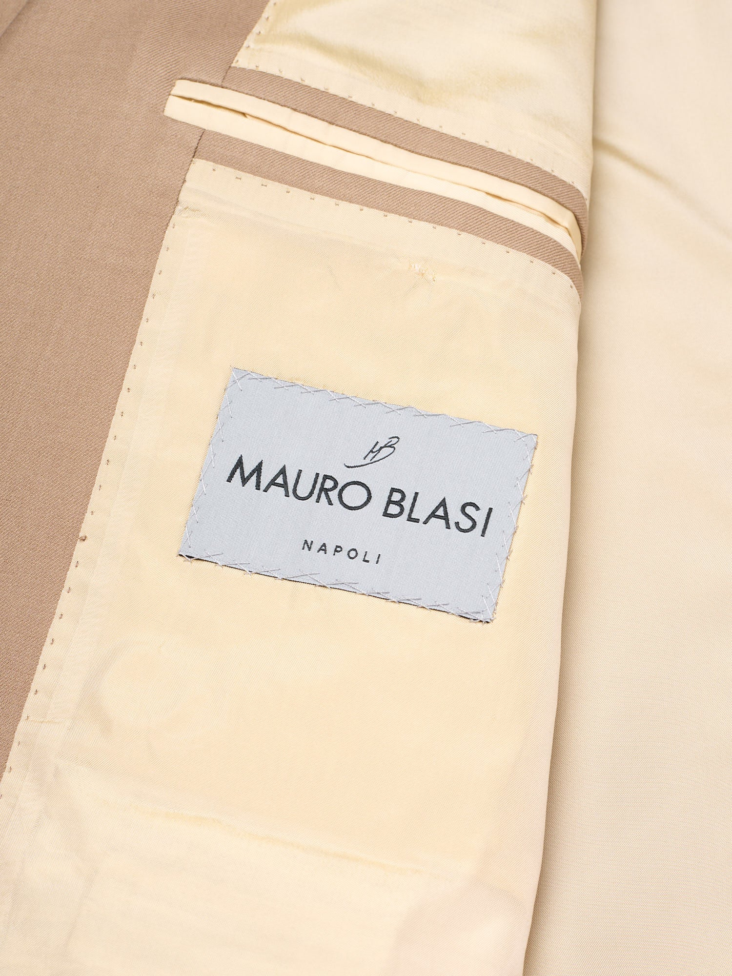 MAURO BLASI Napoli Tan Wool-Silk-Cotton Twill Suit