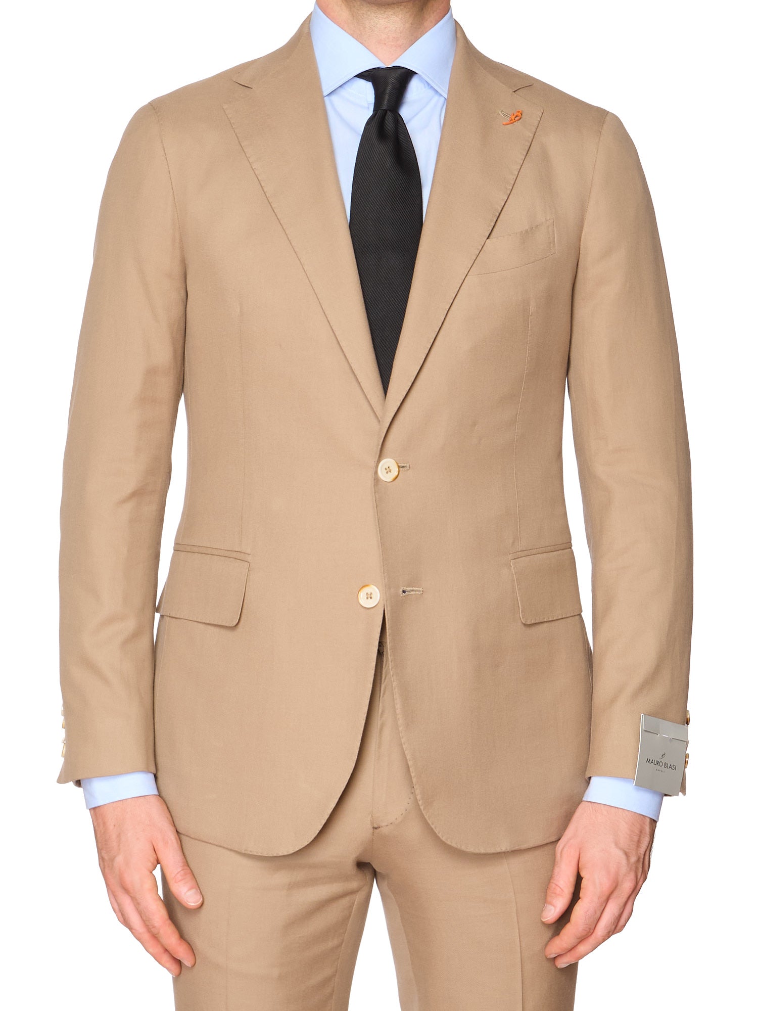 MAURO BLASI Napoli Tan Wool-Silk-Cotton Twill Suit