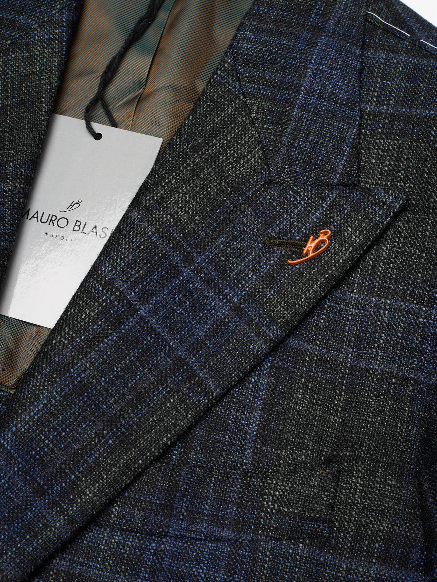 MAURO BLASI Napoli Dark Green Plaid Wool-Silk-Cashmere Blazer Jacket