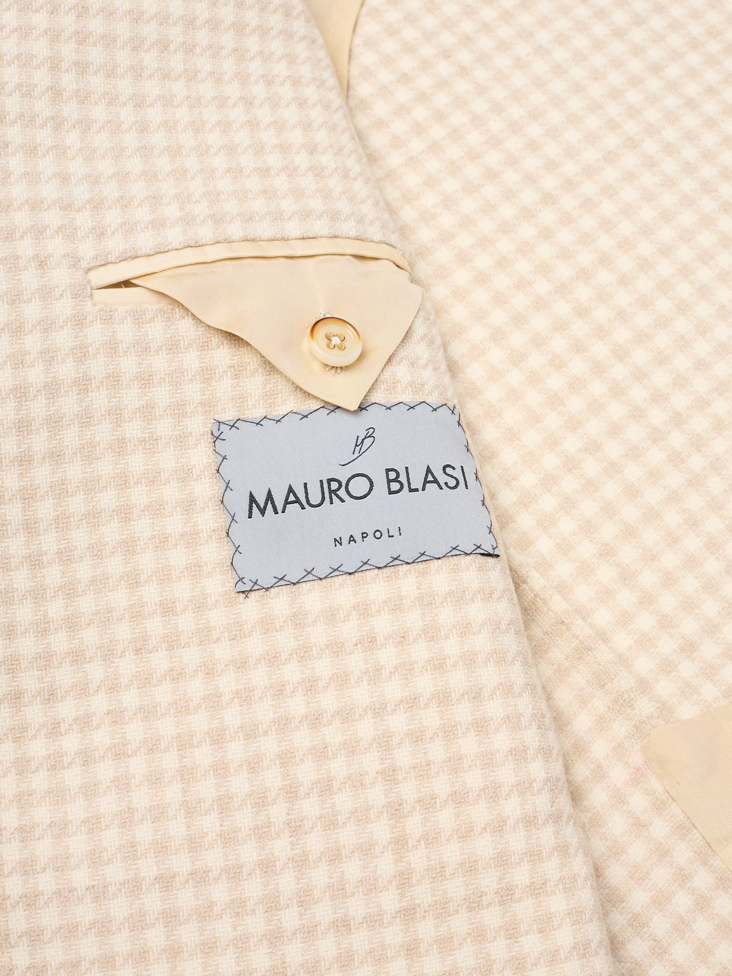 MAURO BLASI Napoli Handmade Beige Wool-Silk Blazer Jacket
