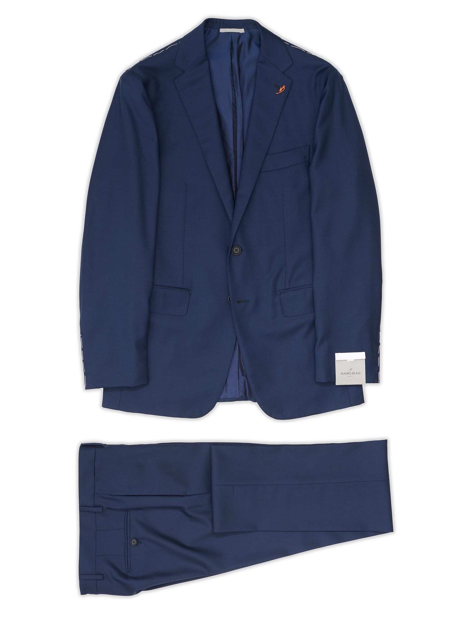 MAURO BLASI Napoli Handmade Blue Wool Super 120's Suit