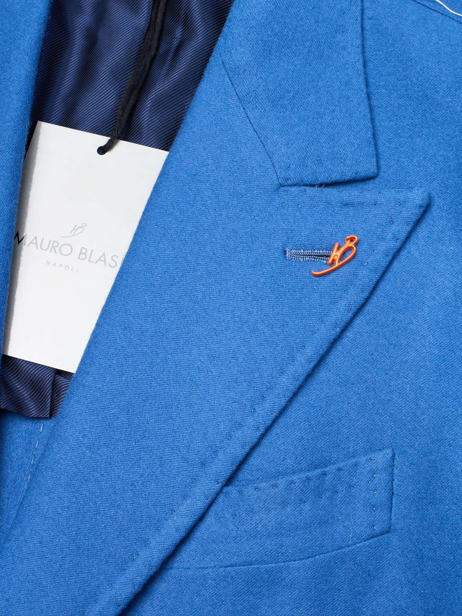 MAURO BLASI Napoli Handmade Blue Wool-Cashmere Jacket