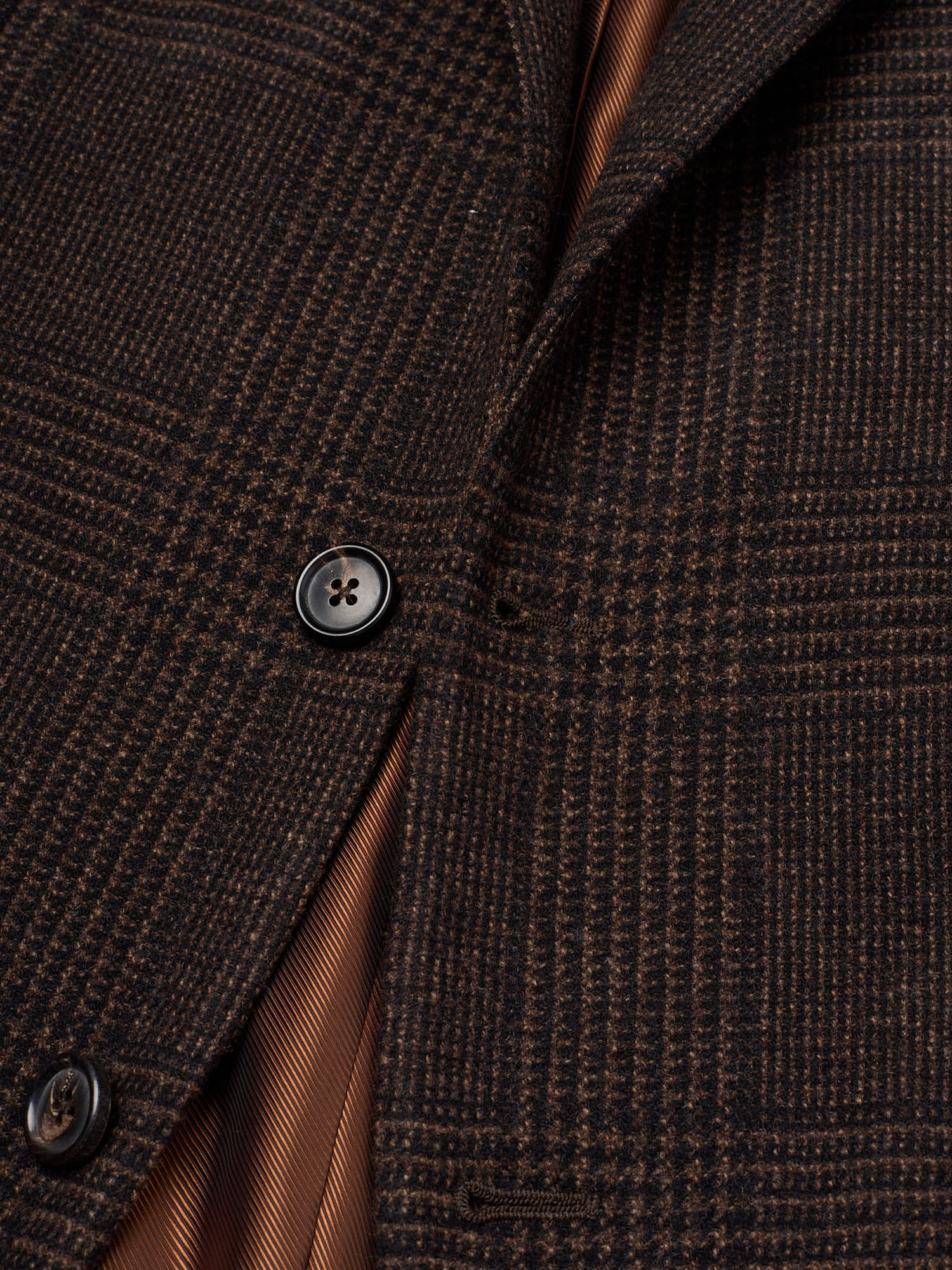 MAURO BLASI Napoli Handmade Brown Glen Plaid Wool-Cashmere Jacket