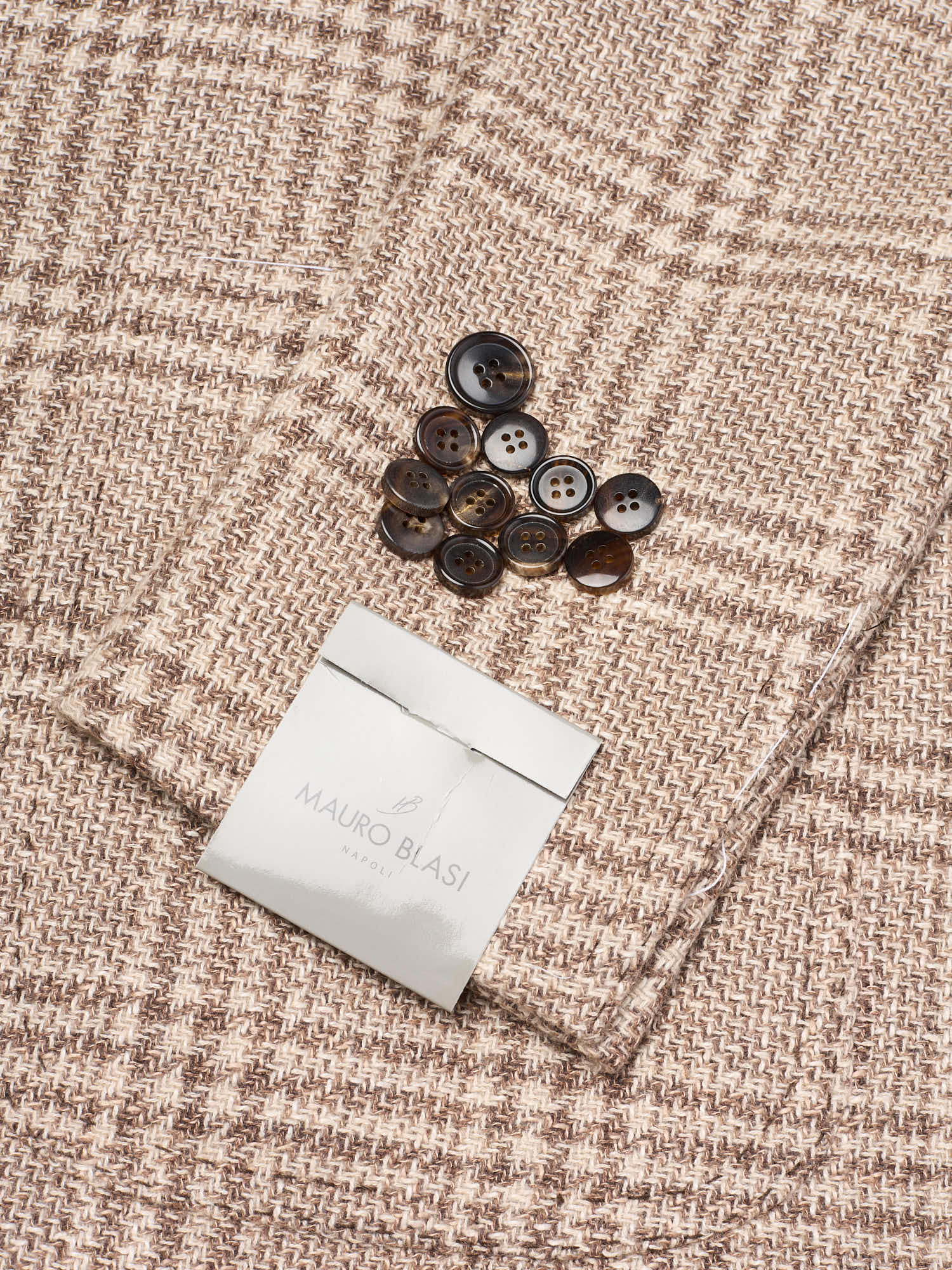 MAURO BLASI Napoli Handmade Brown Plaid Wool-Silk-Cotton Jacket