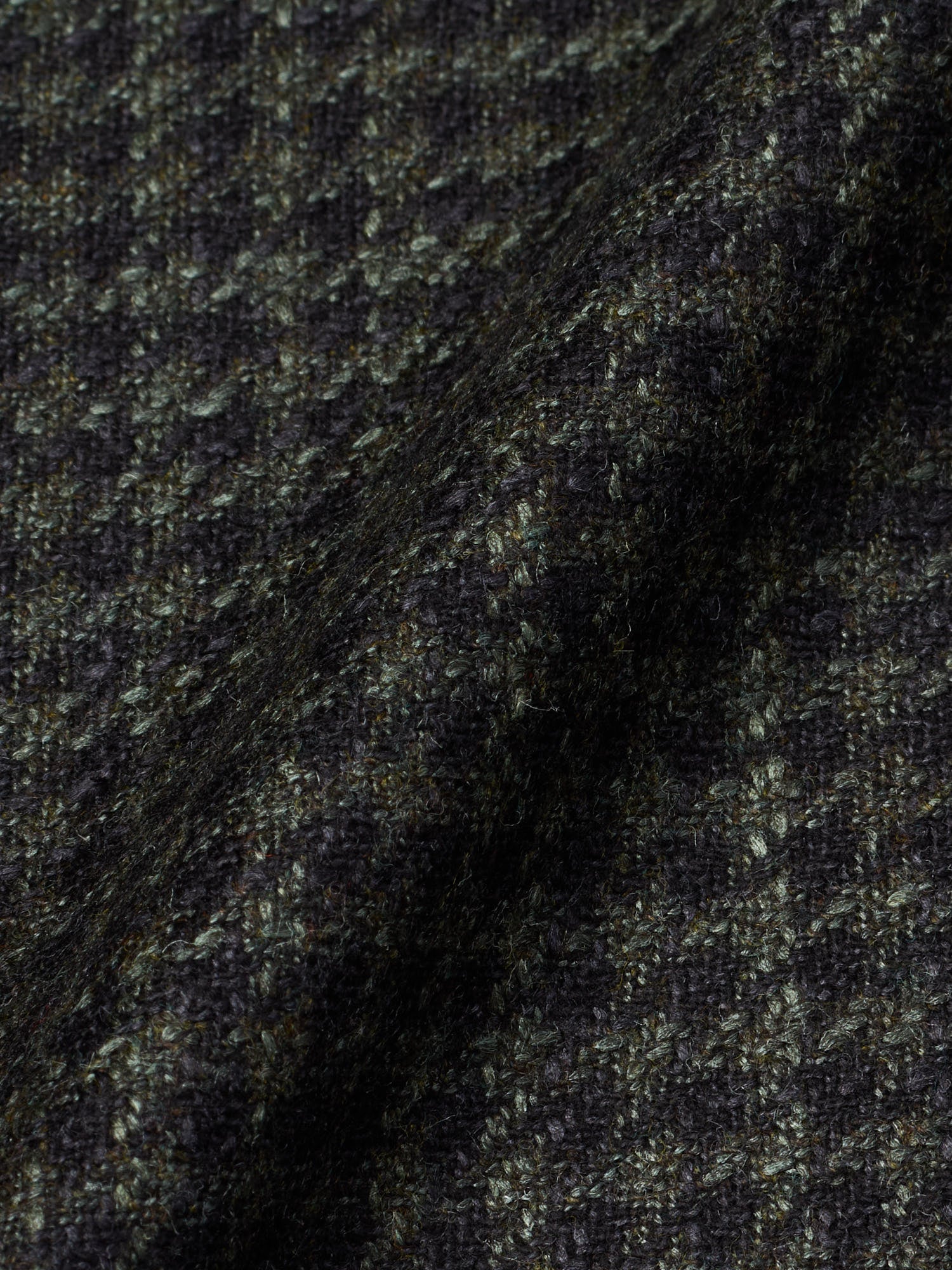 MAURO BLASI Napoli Handmade Green Houndstooth Wool-Silk-Cashmere Jacket