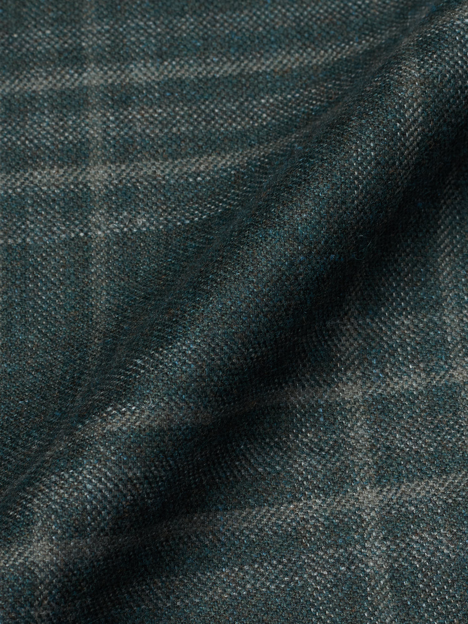 MAURO BLASI Napoli Handmade Green Plaid Wool-Cashmere-Silk-Linen Jacket