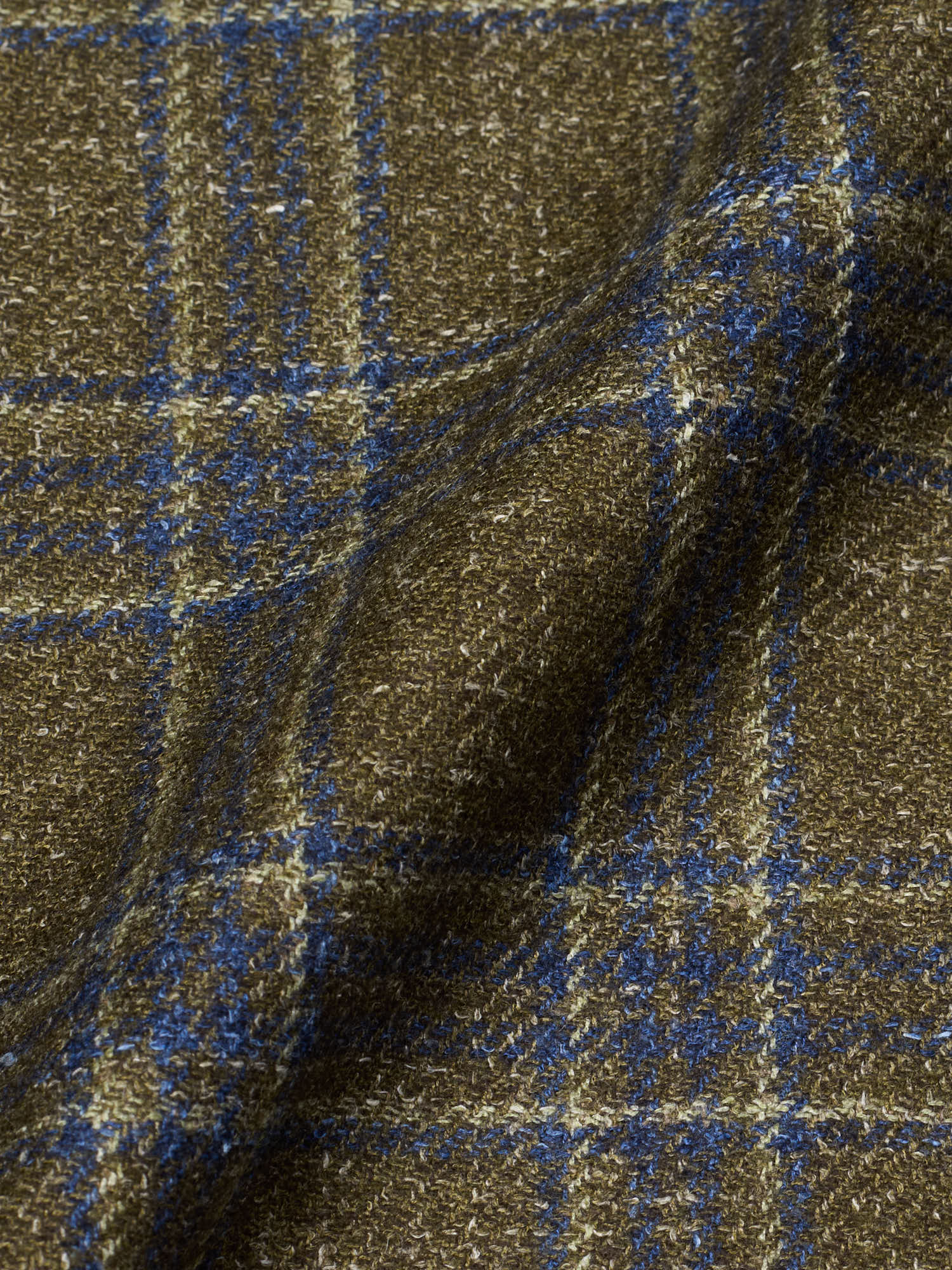 MAURO BLASI Napoli Handmade Green Plaid Wool-Silk-Linen Jacket